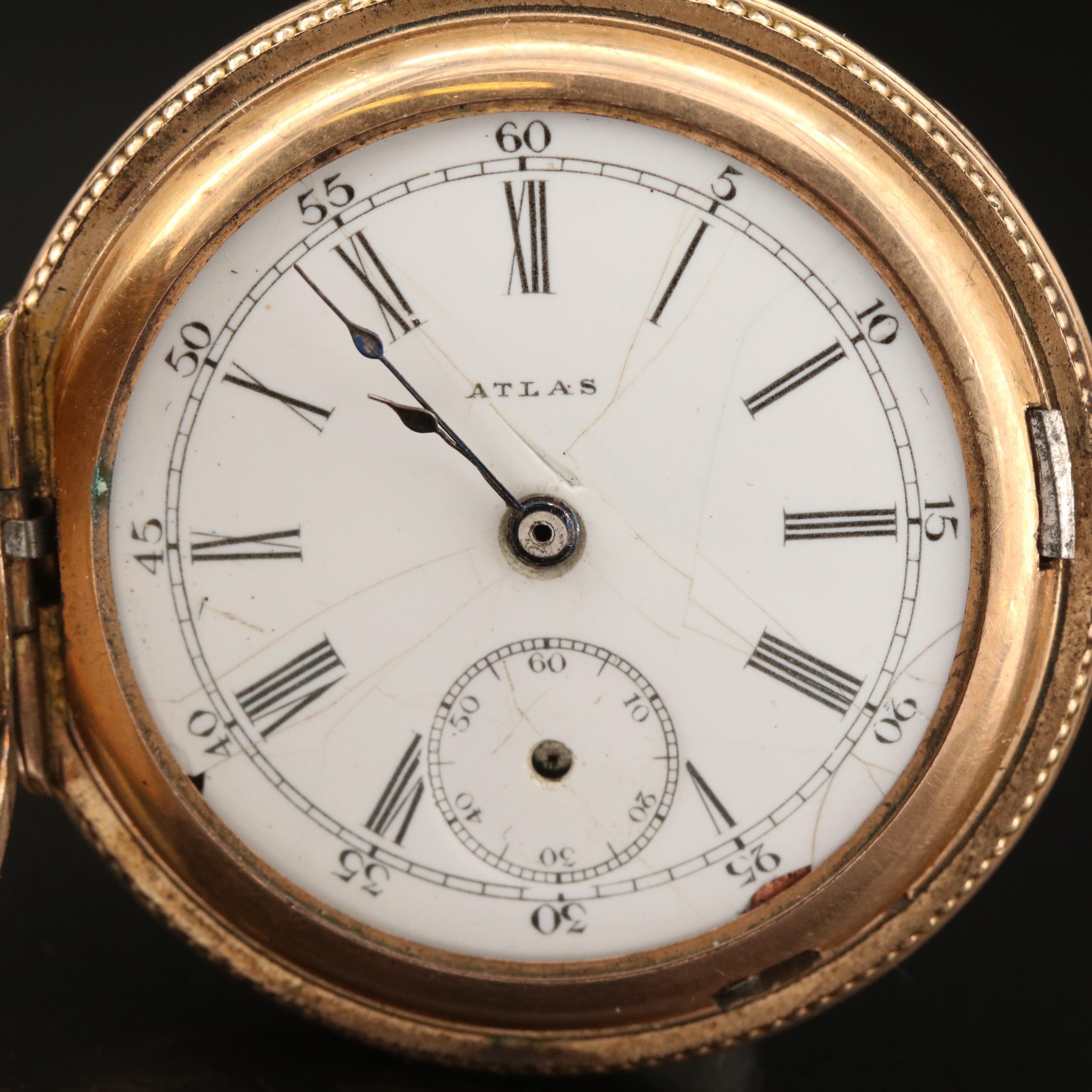 Gold-Filled Pocket Watches Featuring Hampden and Atlas