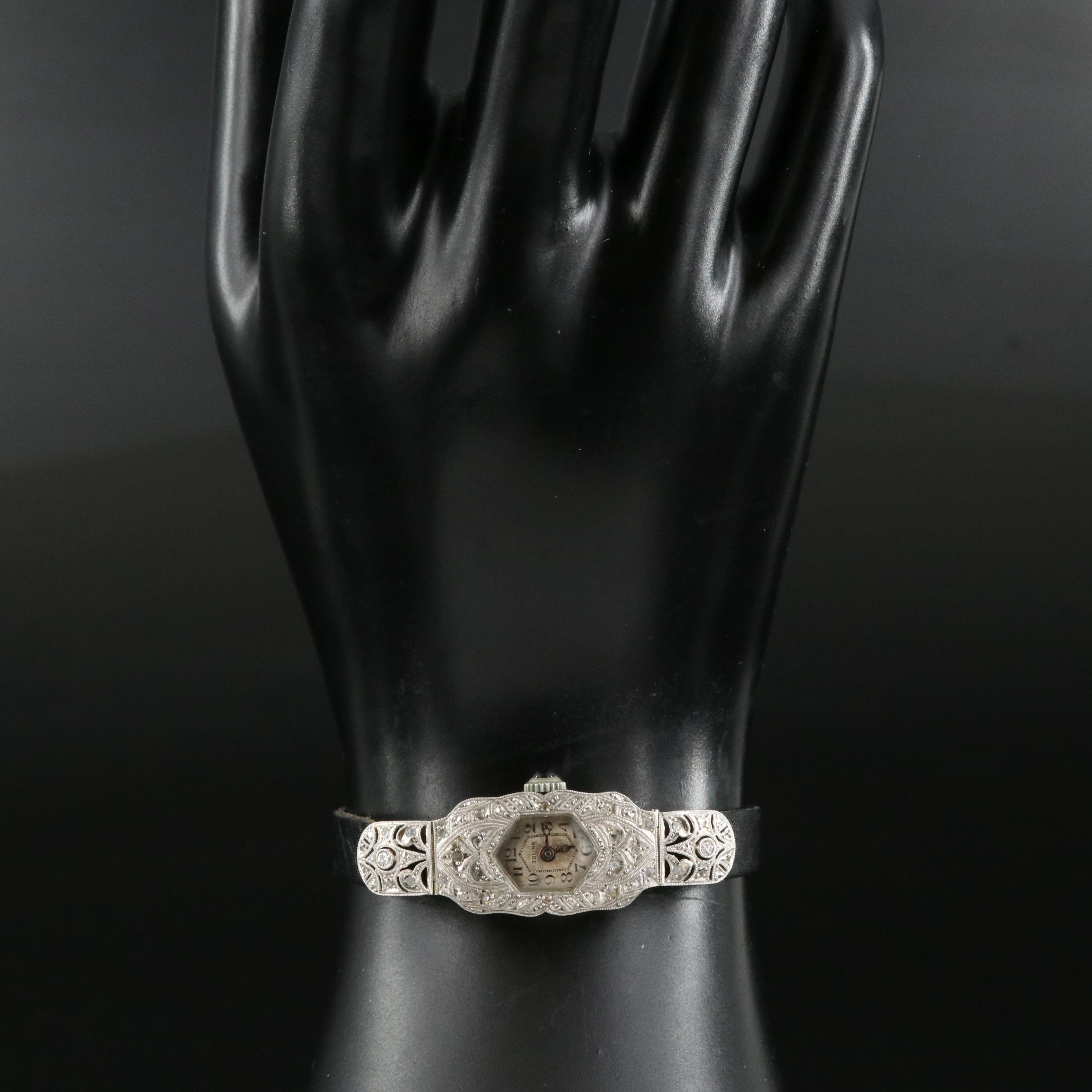 Vintage Solina 18K and Diamond Watch