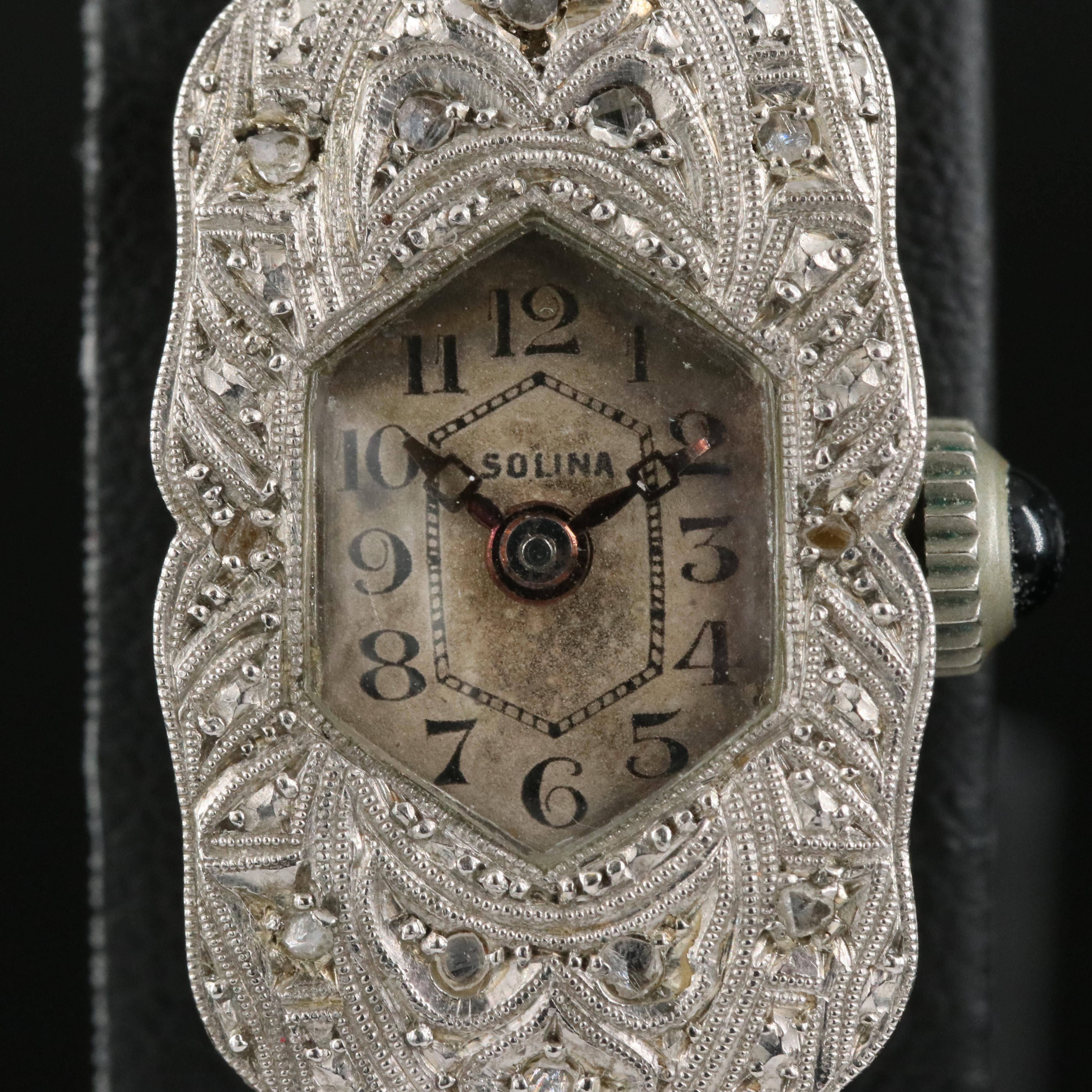 Vintage Solina 18K and Diamond Watch