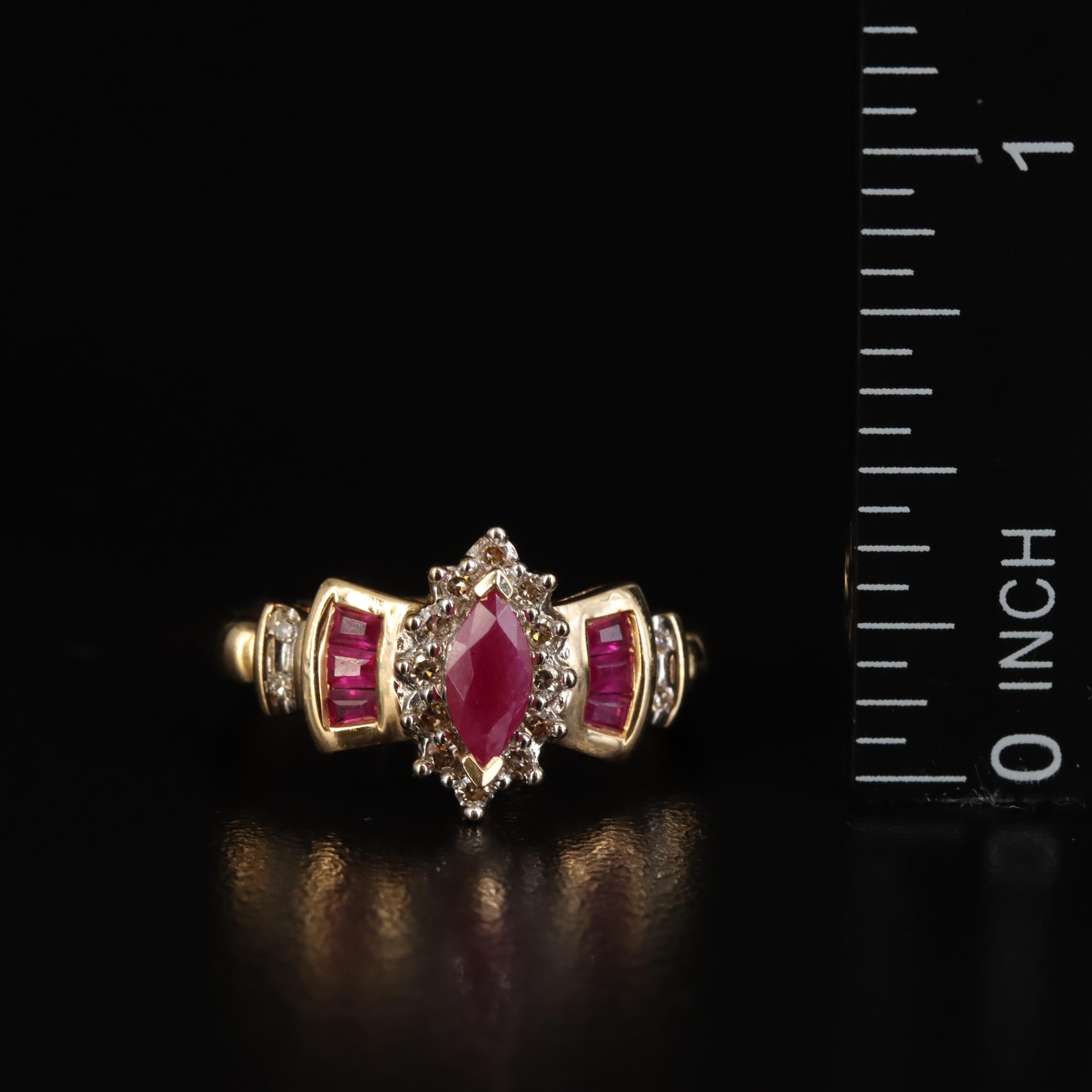 14K Ruby and Diamond Stepped Ring
