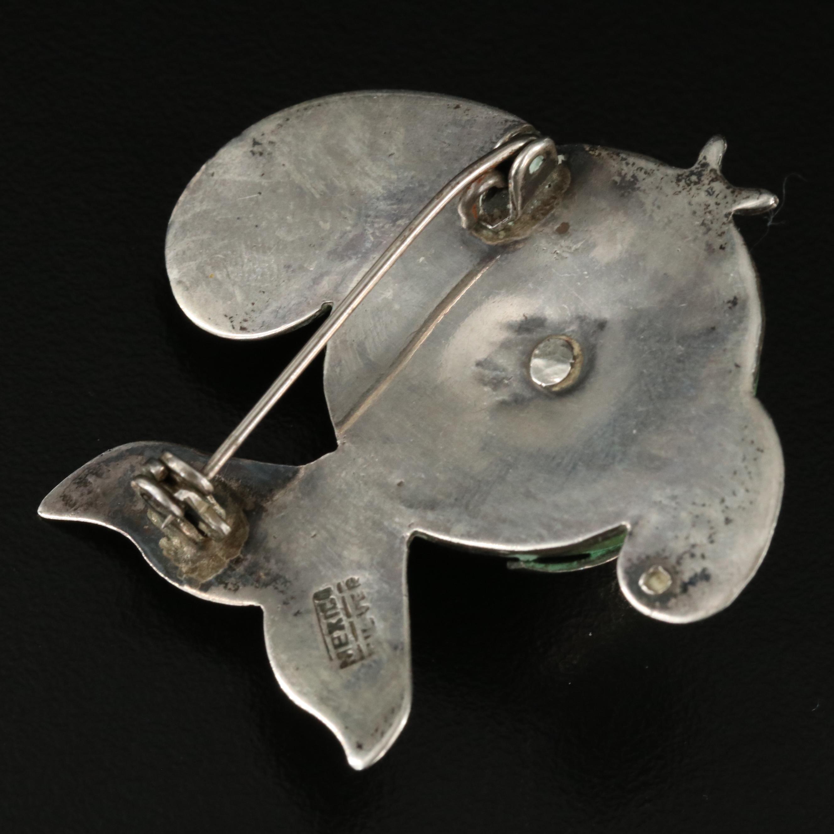 Sterling Calcite Fish Brooch