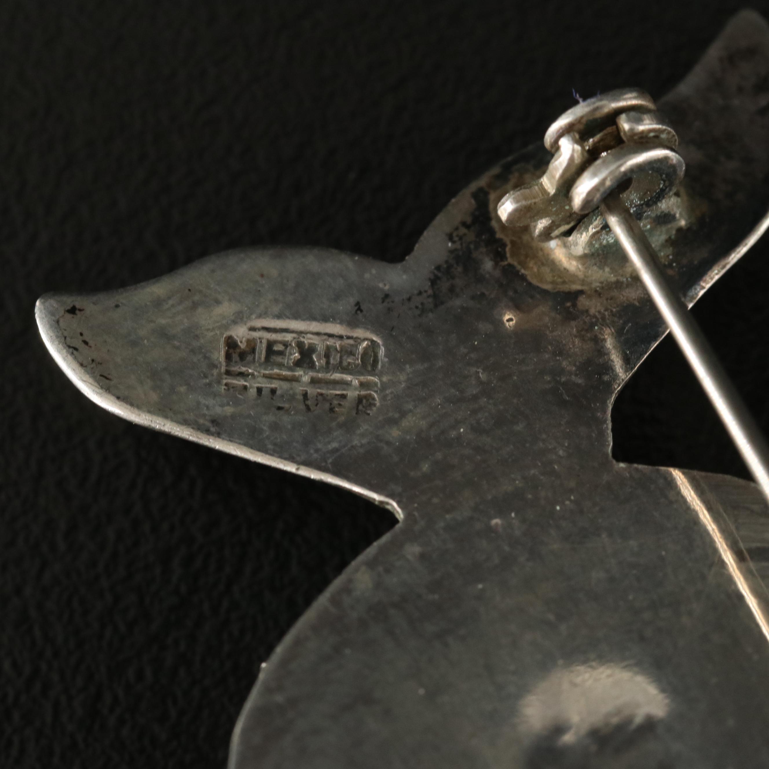 Sterling Calcite Fish Brooch