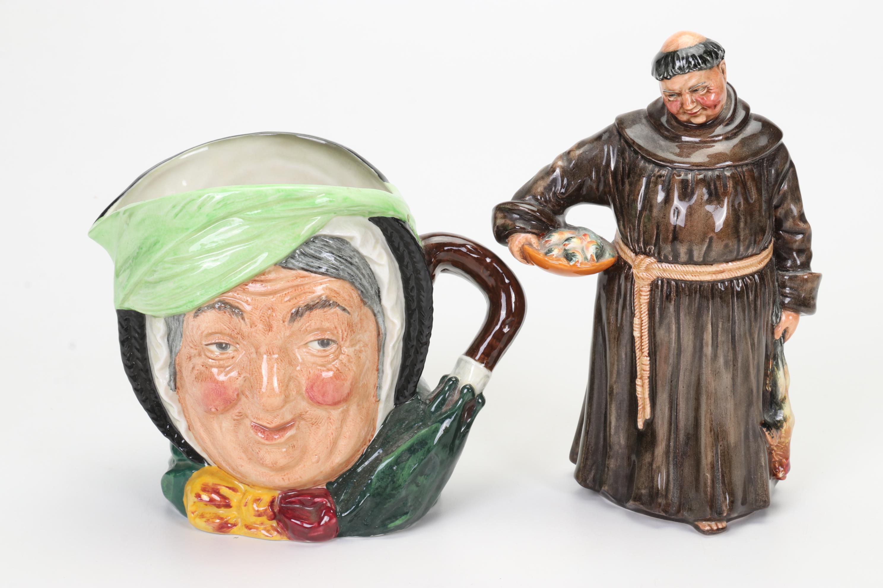 Royal Doulton "The Jovial Monk" Figurine and Character Jugs, Mid to Late 20th C.