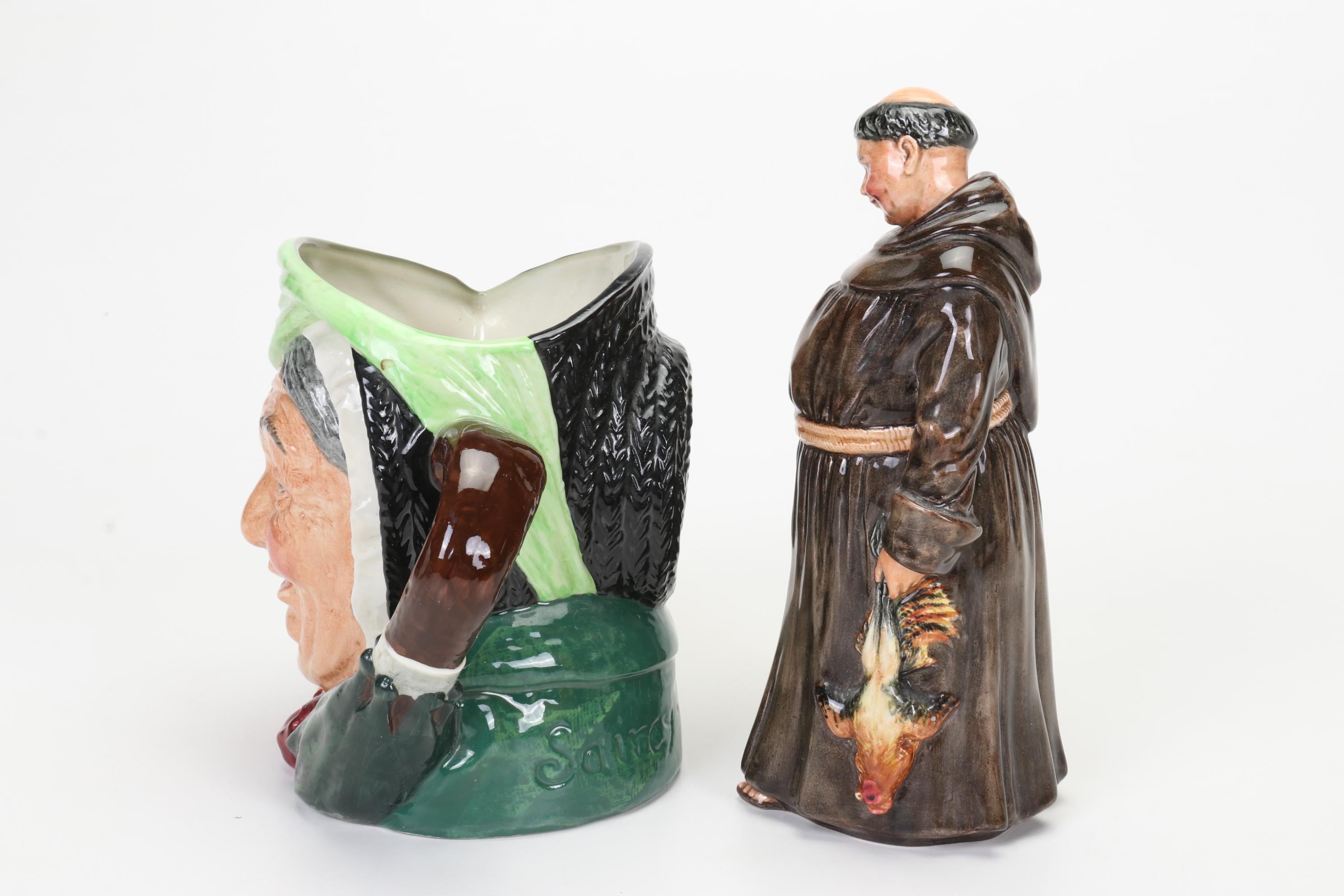 Royal Doulton "The Jovial Monk" Figurine and Character Jugs, Mid to Late 20th C.
