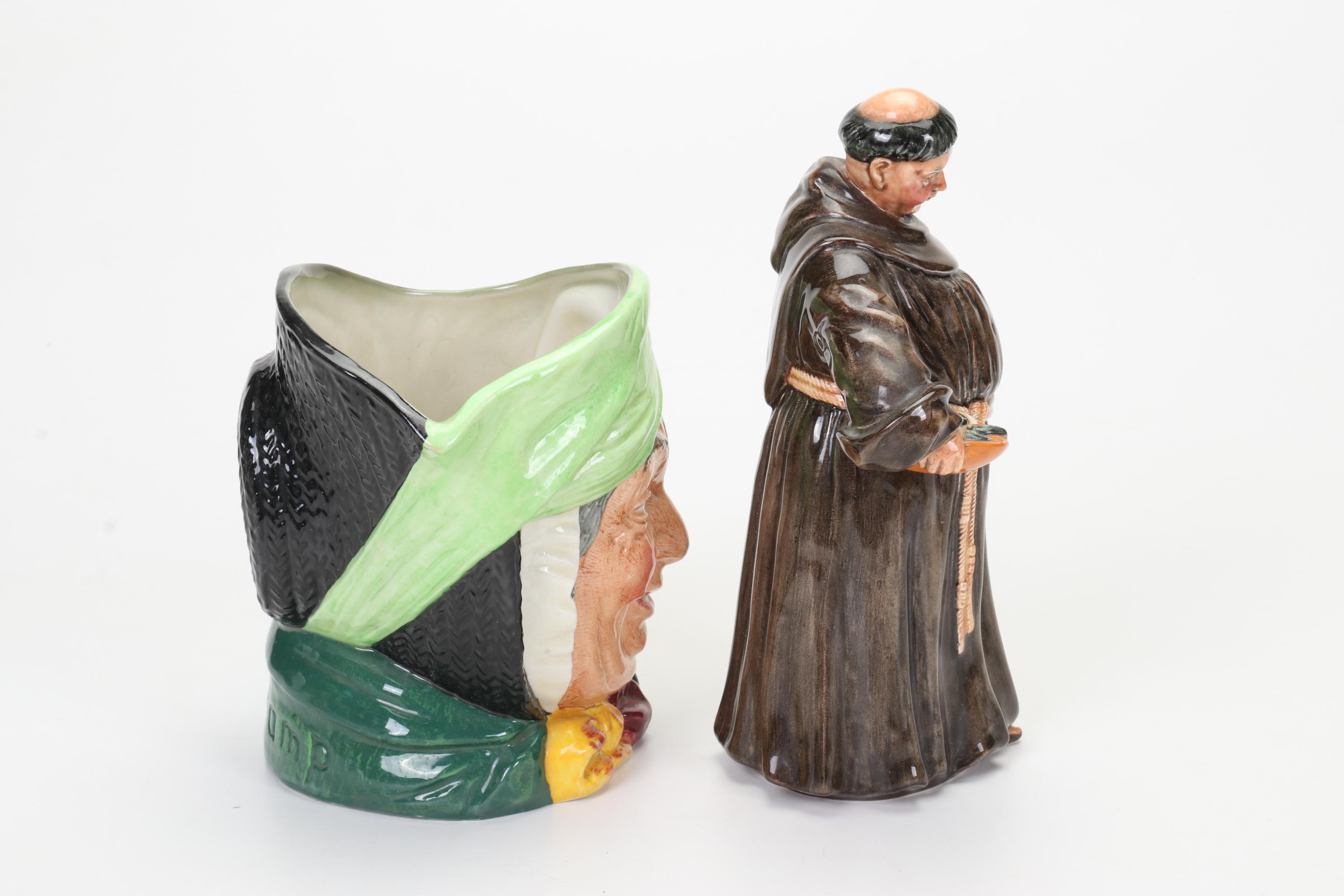 Royal Doulton "The Jovial Monk" Figurine and Character Jugs, Mid to Late 20th C.