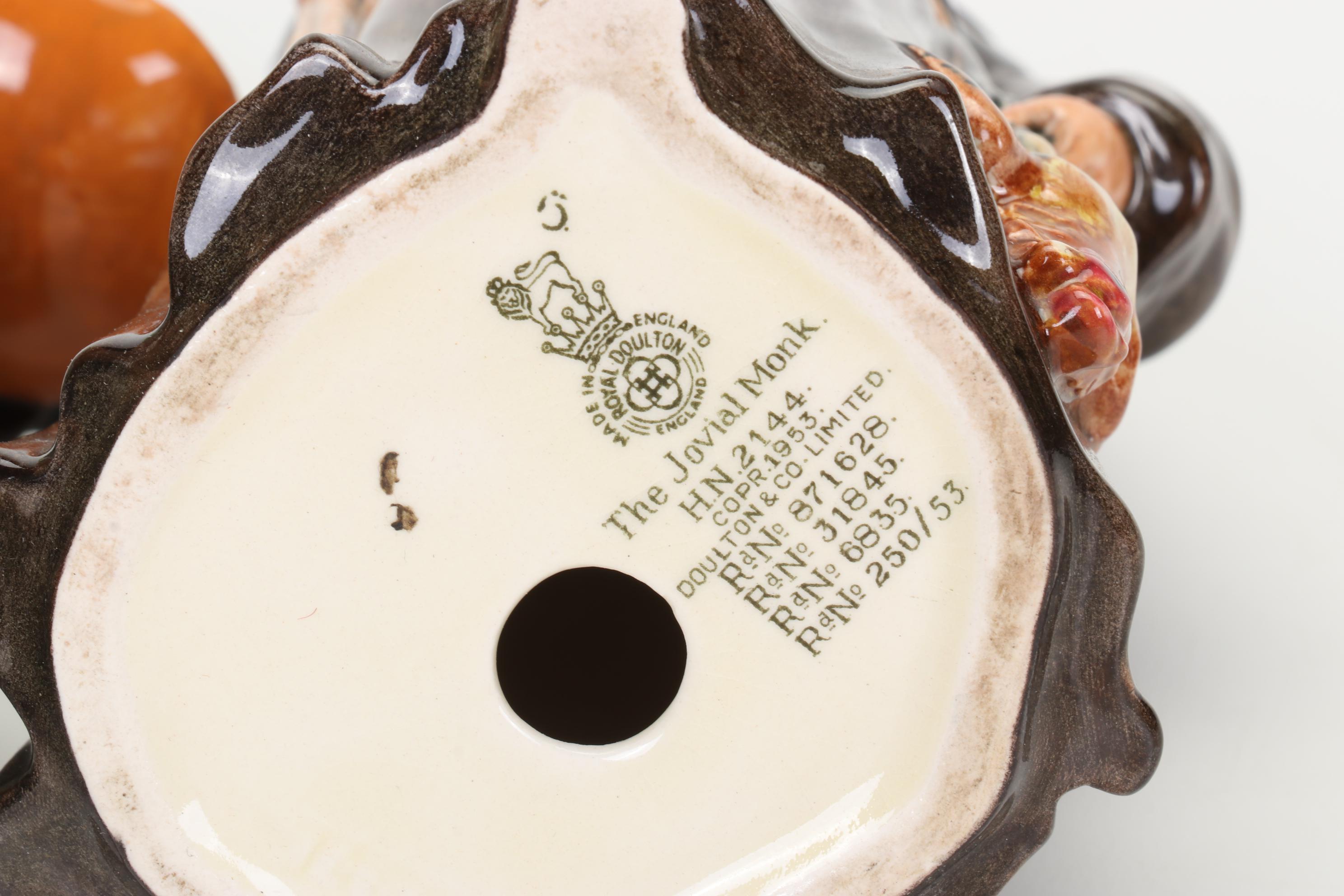 Royal Doulton "The Jovial Monk" Figurine and Character Jugs, Mid to Late 20th C.