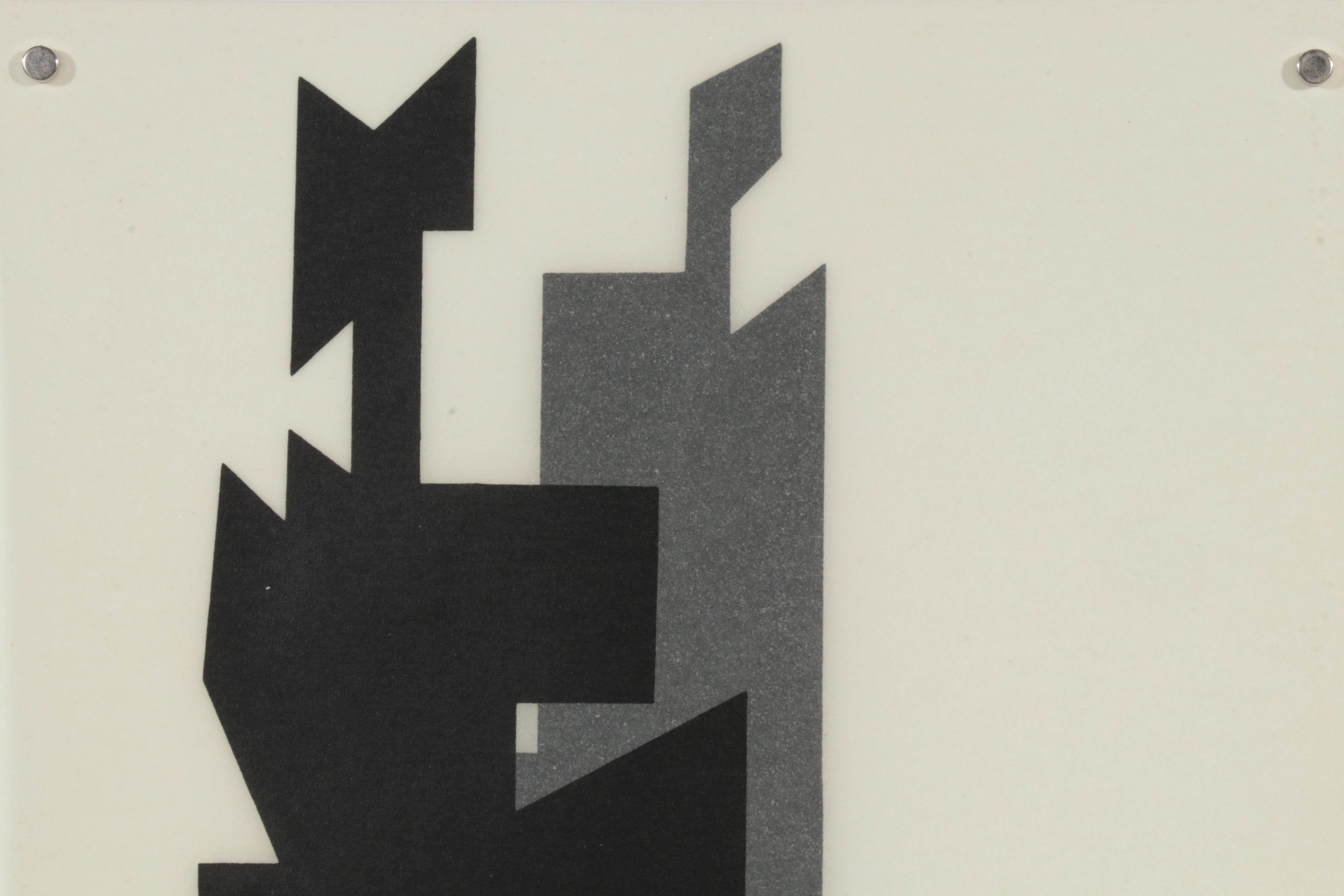 Modernist Double-Sided Lithograph After Victor Vasarely, 1965