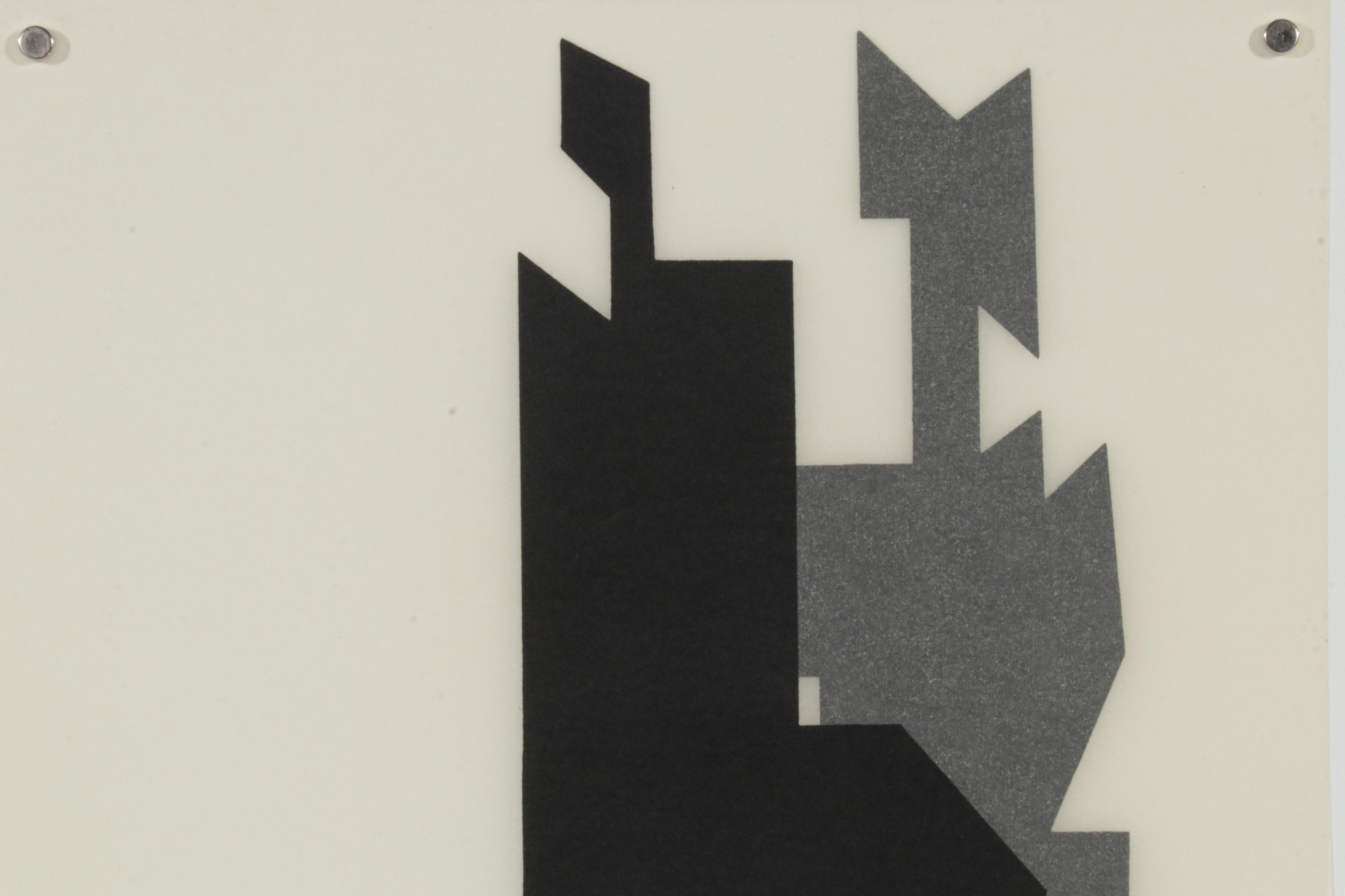 Modernist Double-Sided Lithograph After Victor Vasarely, 1965