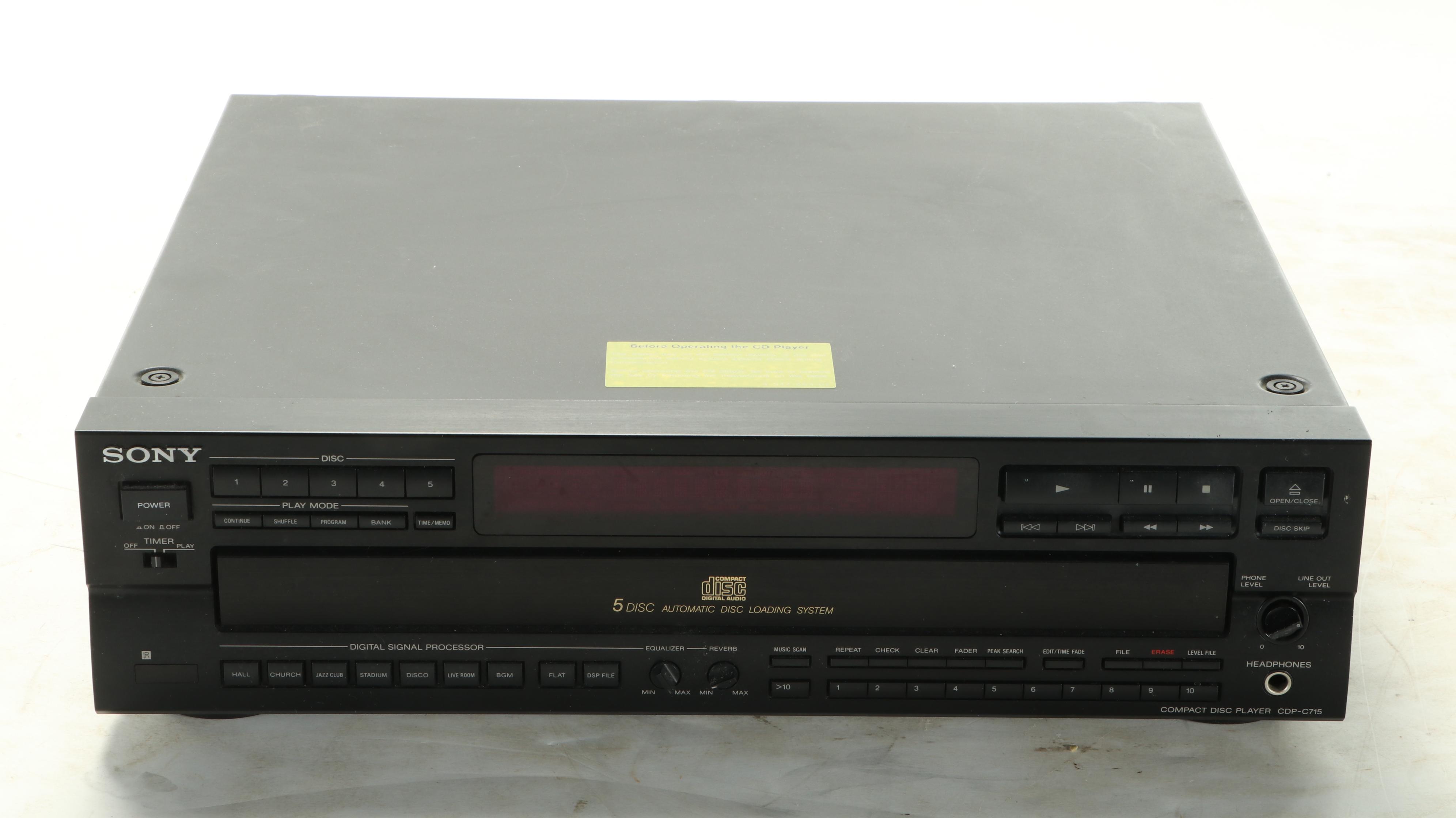 Sony CD Player with Onkyo AV Receiver and Accessories