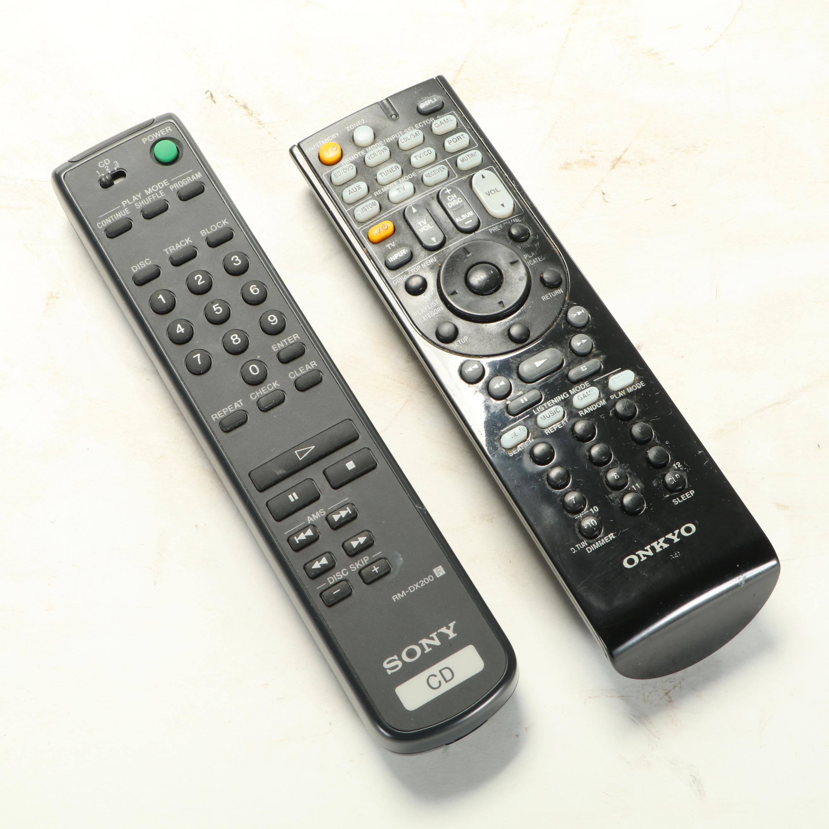 Sony CD Player with Onkyo AV Receiver and Accessories