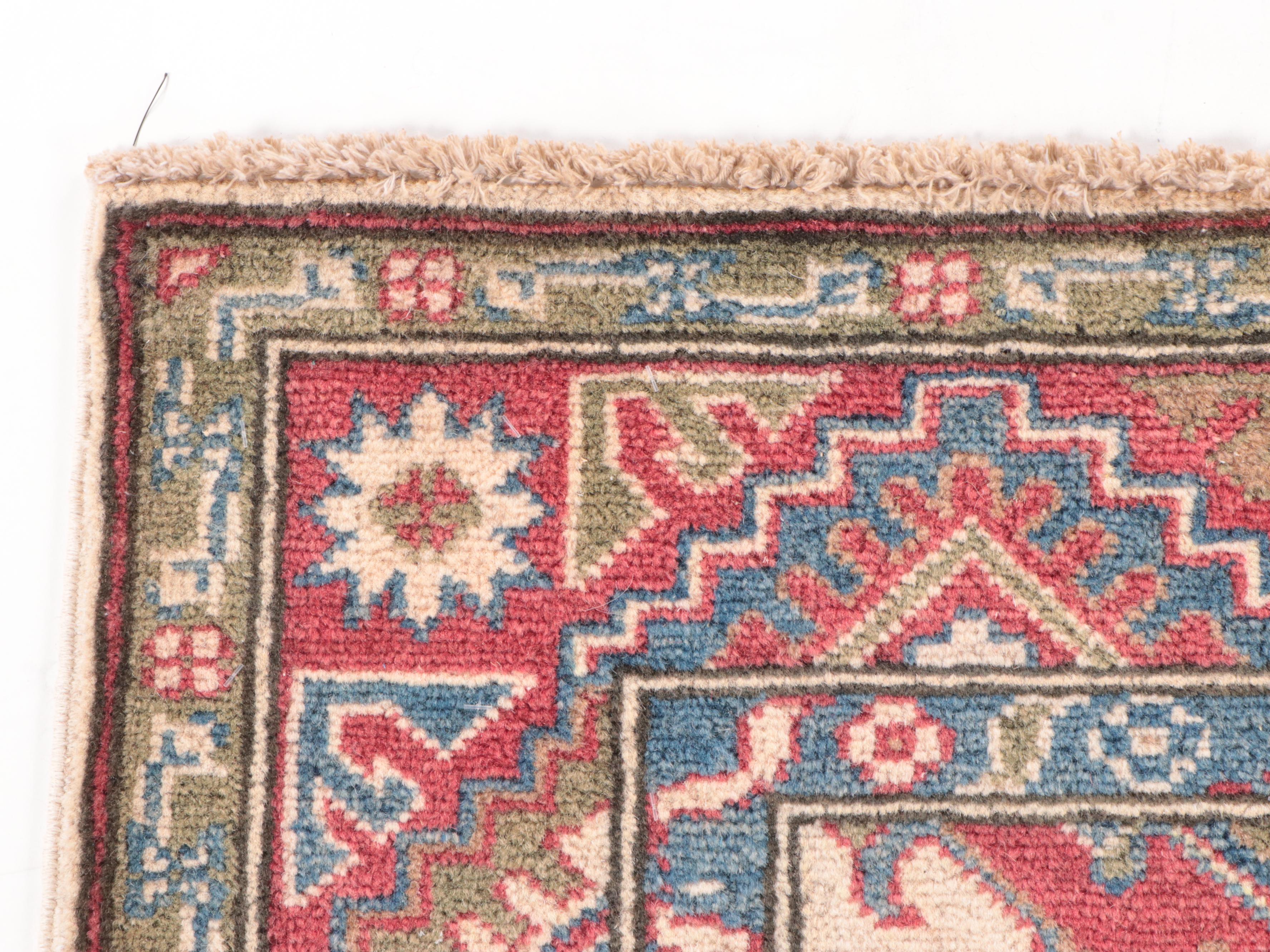 2'4 x 2'8 Hand-Knotted Afghan Kazak Accent Rug