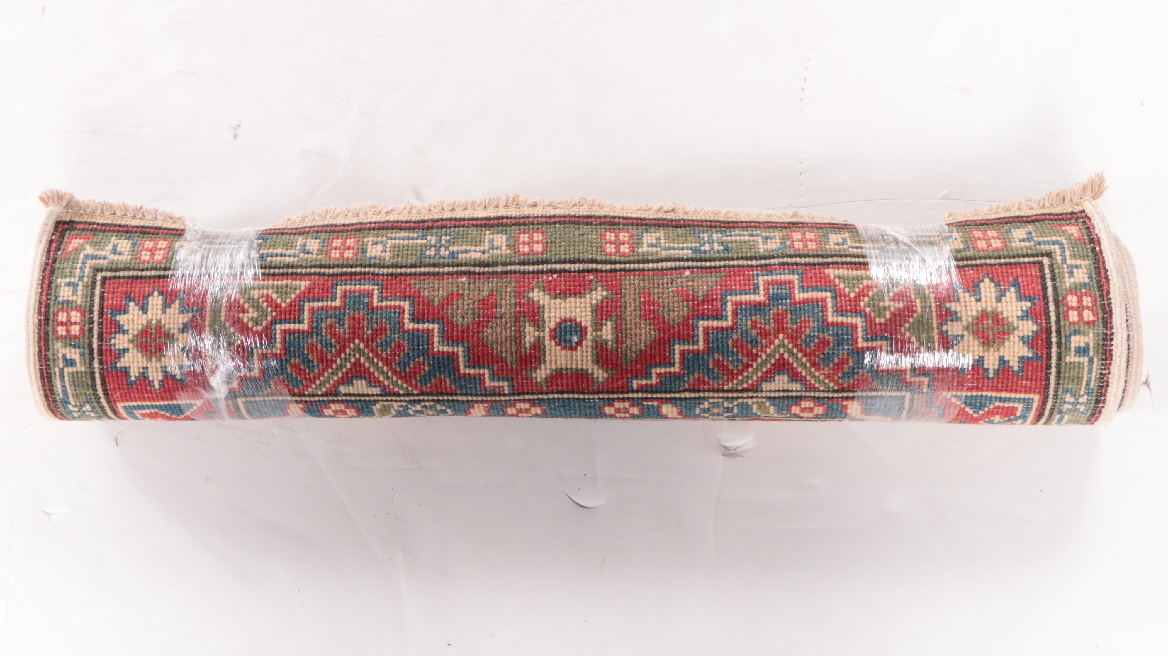 2'4 x 2'8 Hand-Knotted Afghan Kazak Accent Rug