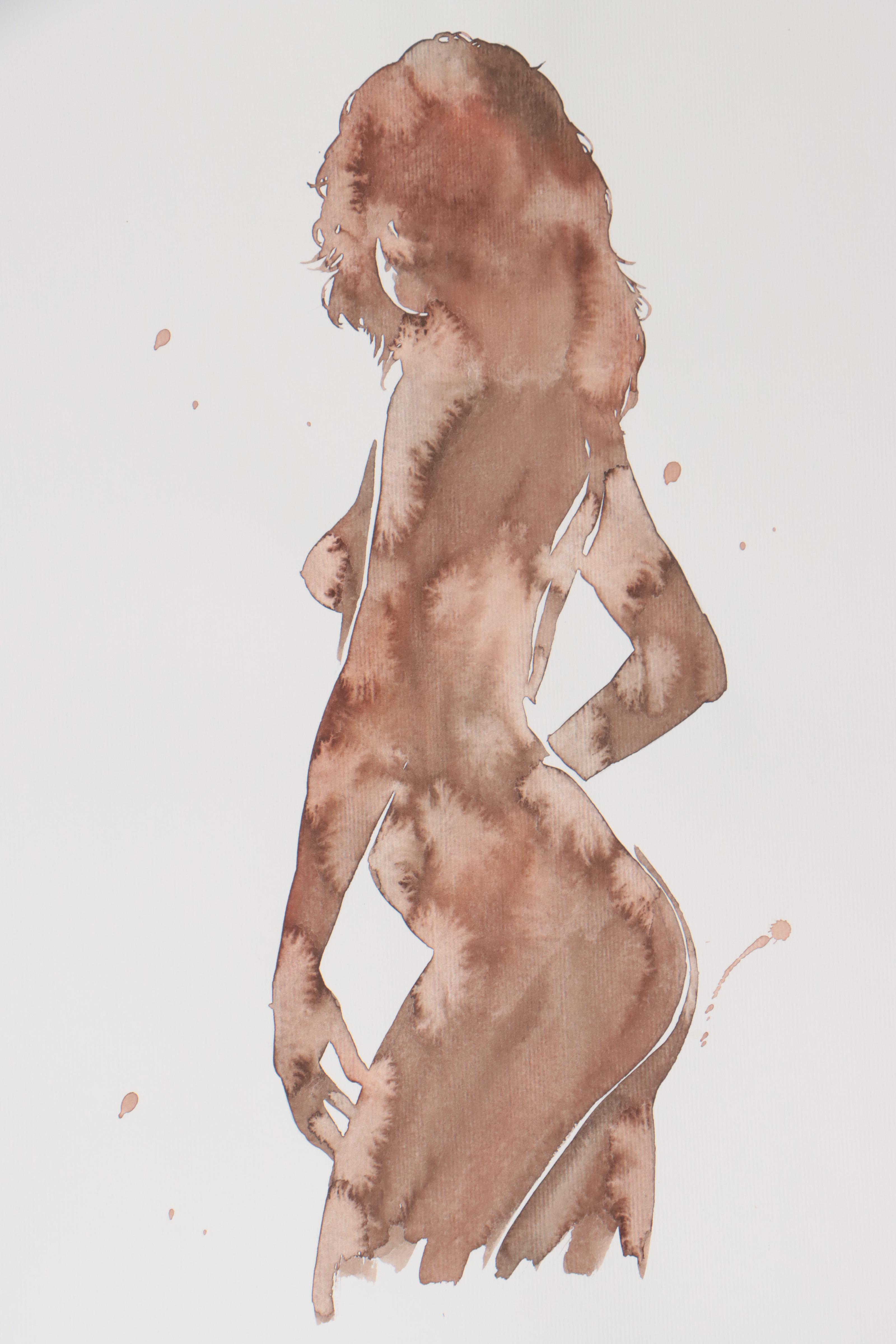 Anastasija Serdnova Watercolor Painting of Nude, 2022