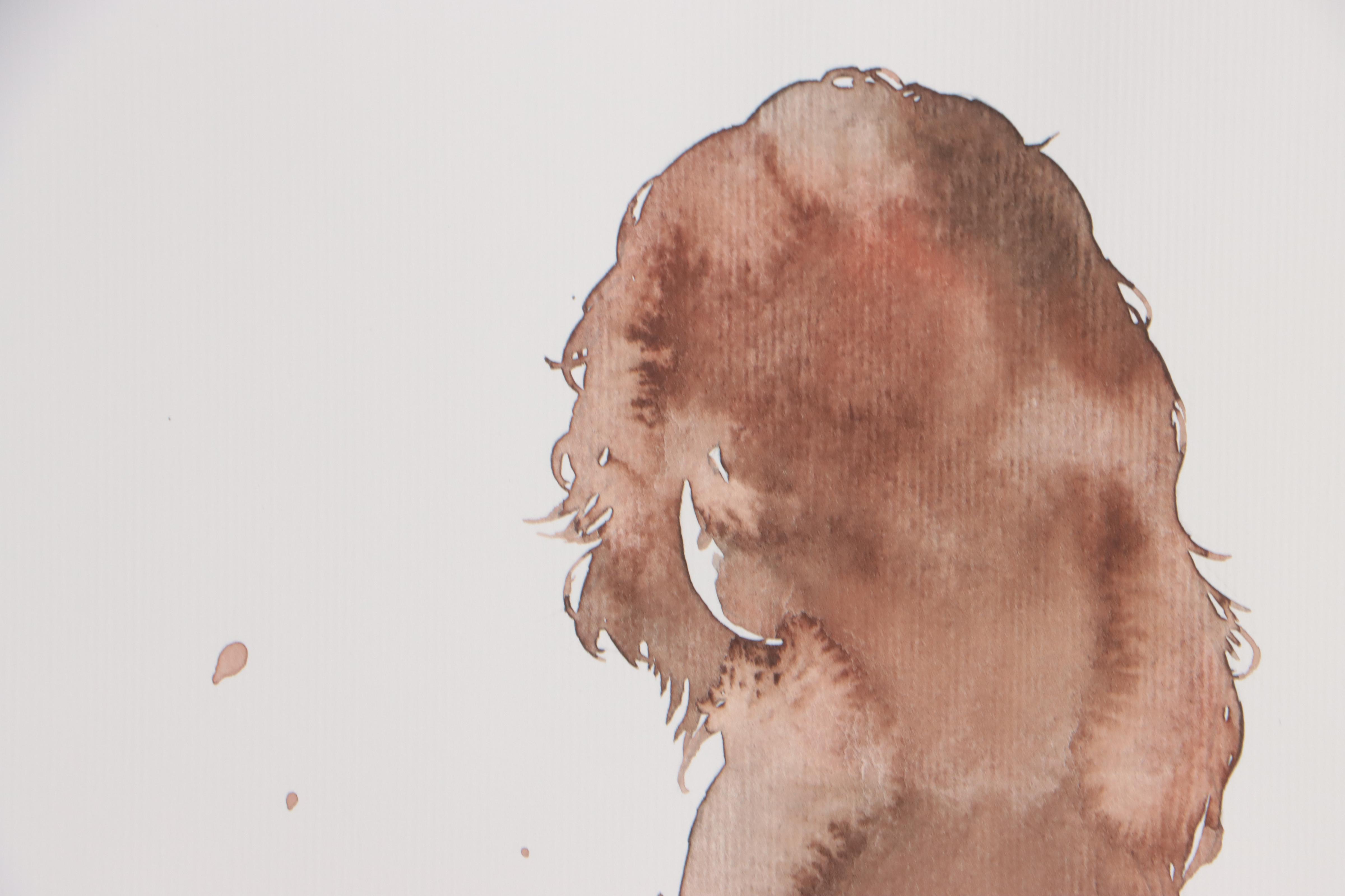 Anastasija Serdnova Watercolor Painting of Nude, 2022