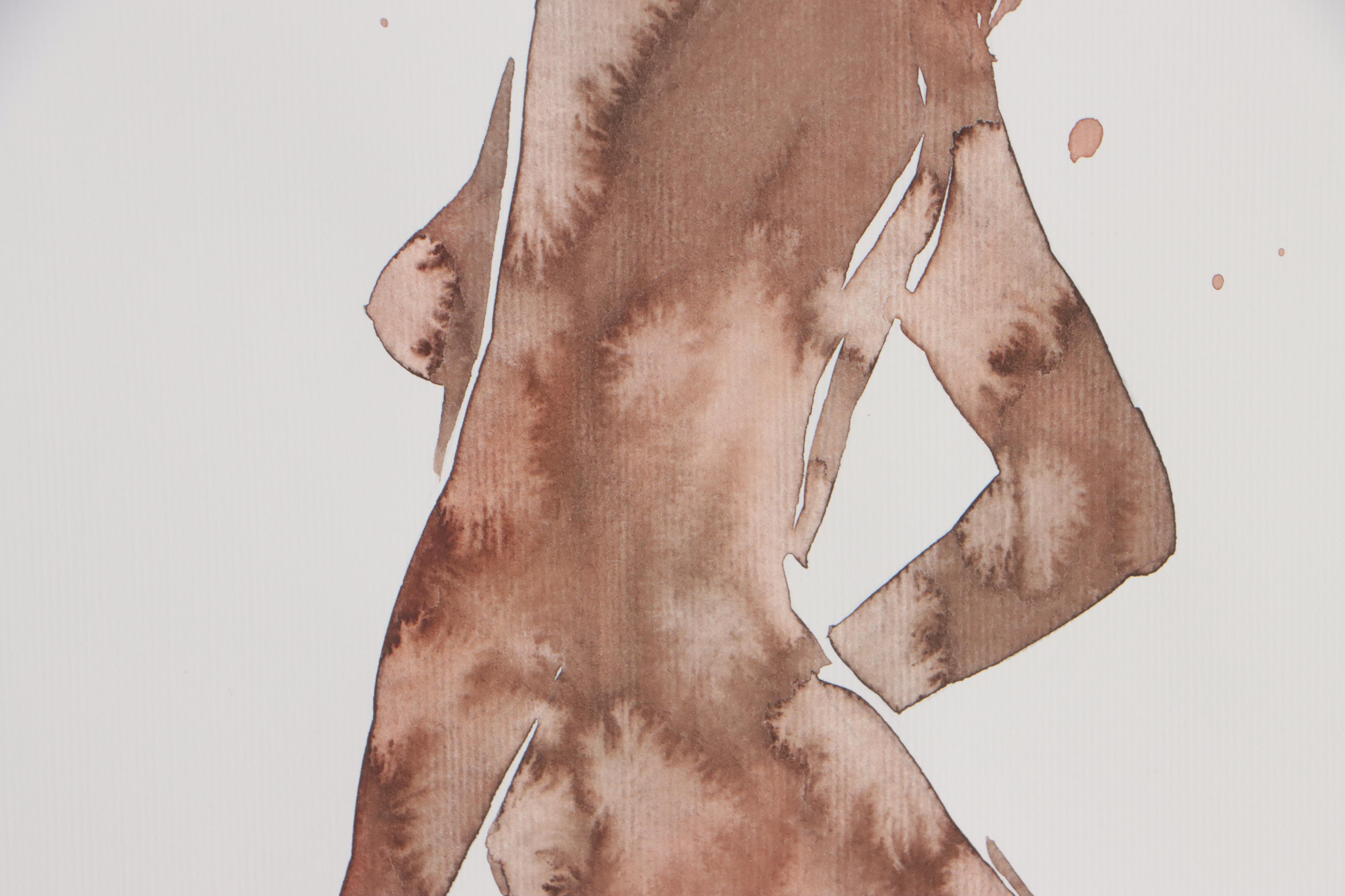 Anastasija Serdnova Watercolor Painting of Nude, 2022