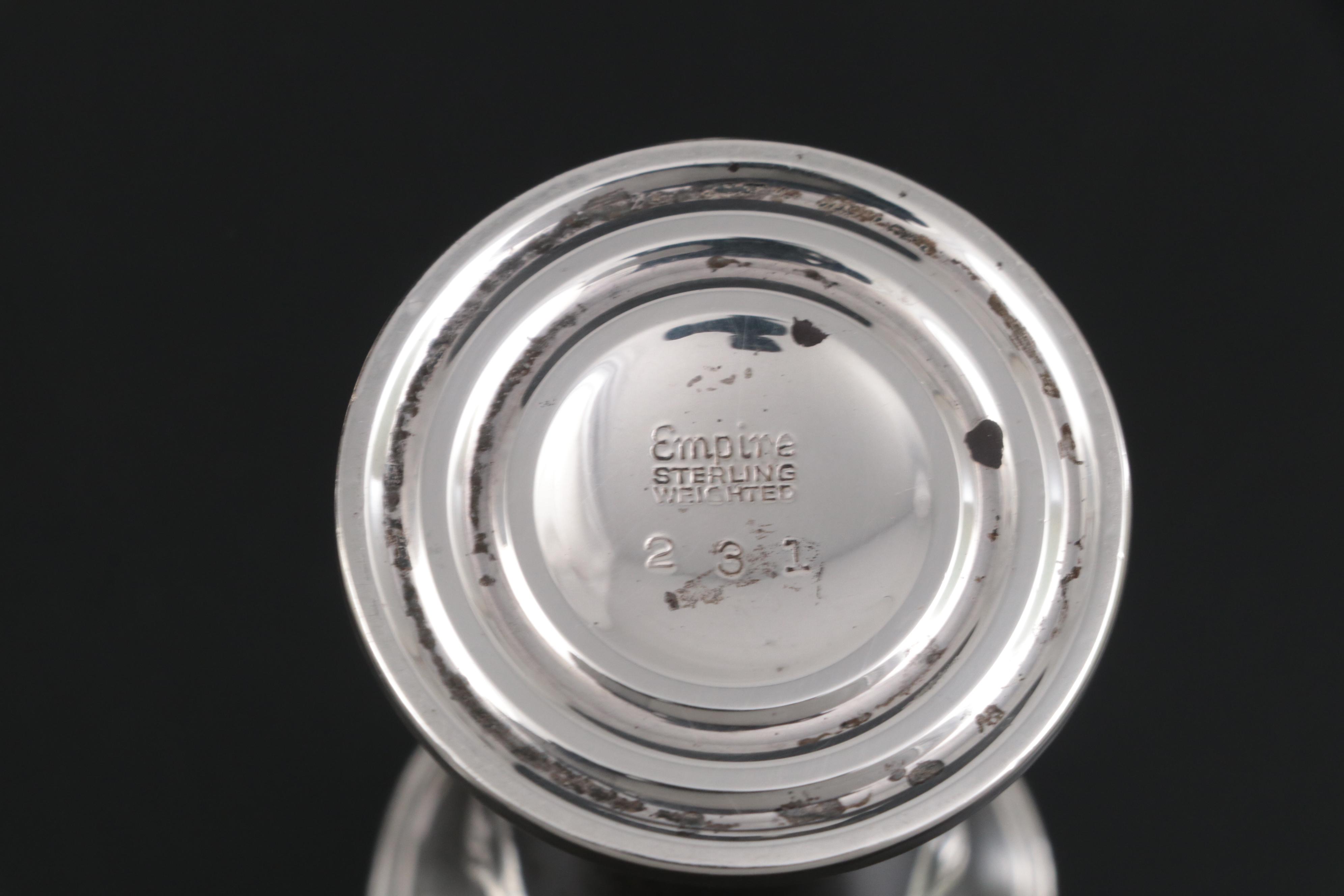 Schweitzer Silver Co. Sterling Silver Candlesticks with Empire Sterling Shakers