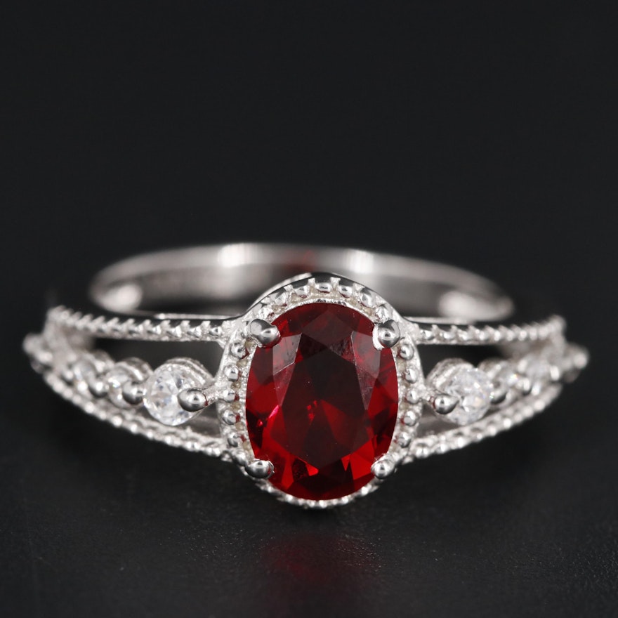 Sterling Ruby and Cubic Zirconia Ring