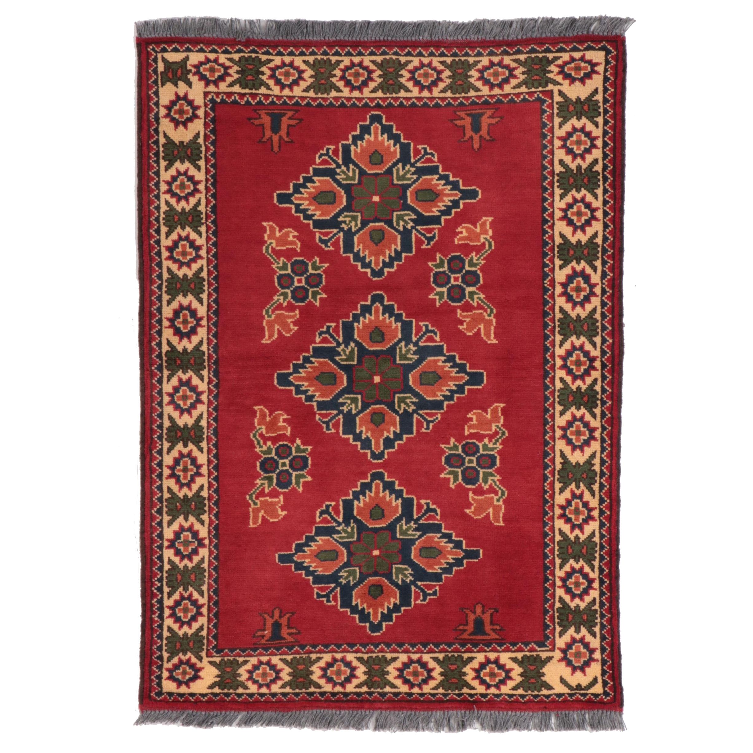 2'10 x 4'1 Hand-Knotted Pakistani Kazak Accent Rug