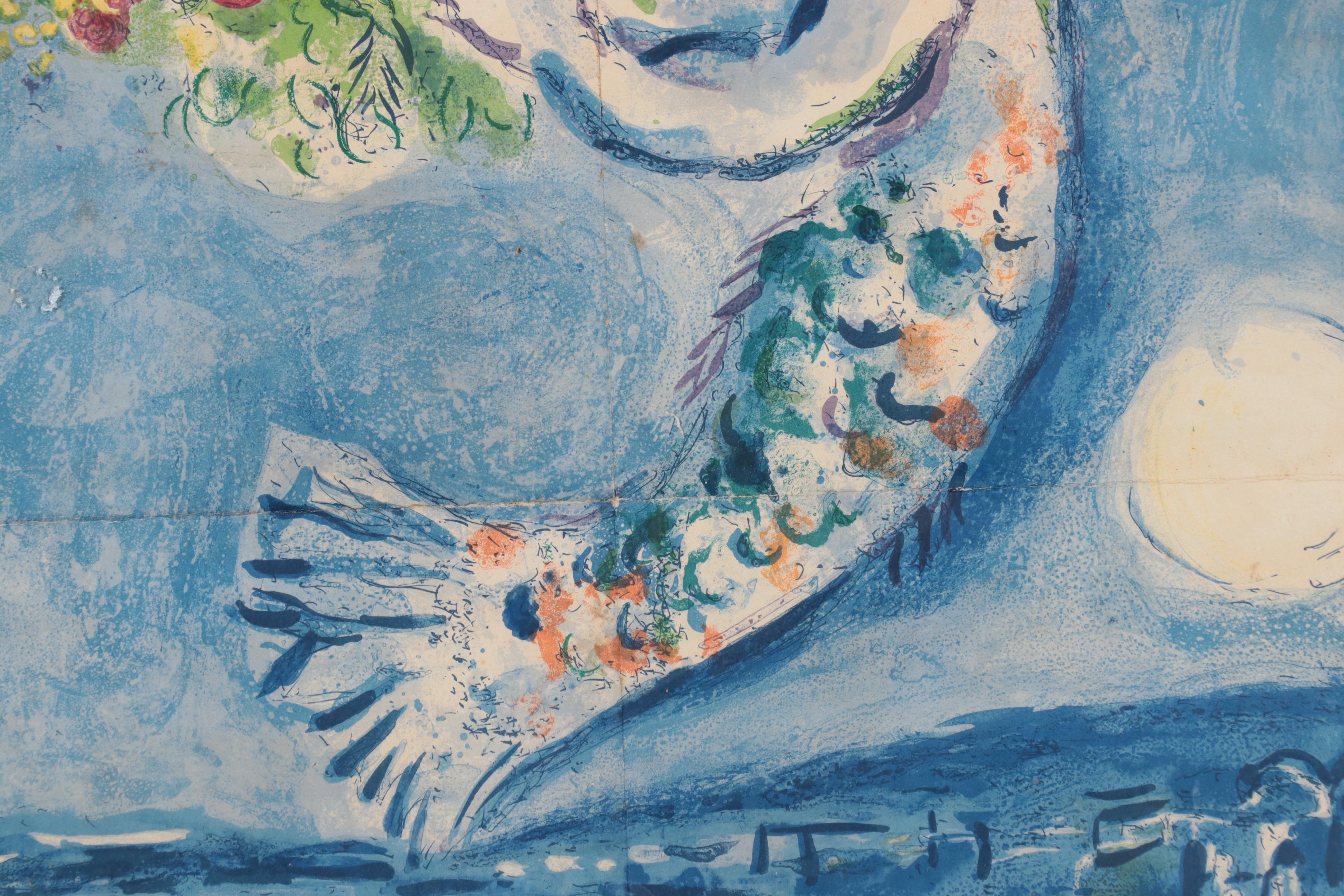 Marc Chagall Lithograph Poster "Nice Soleil Fleurs," 1962