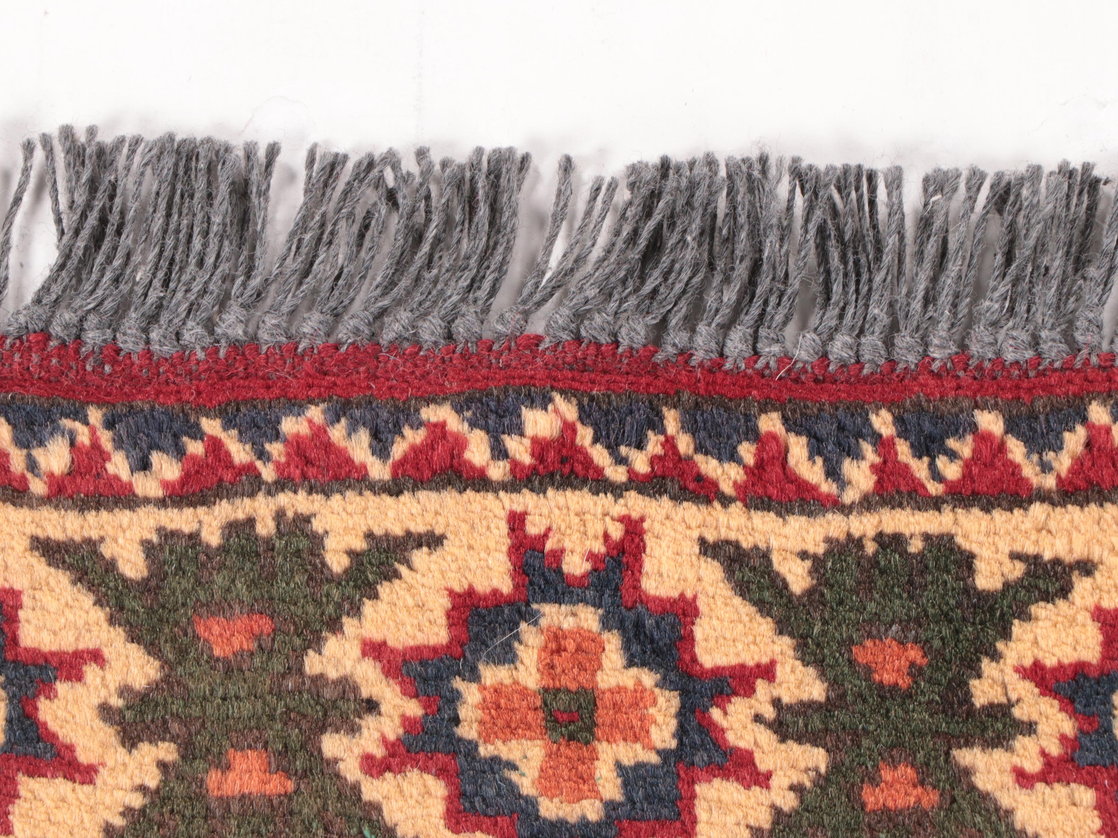 2'6 x 4' Hand-Knotted Afghan Kazak Accent Rug