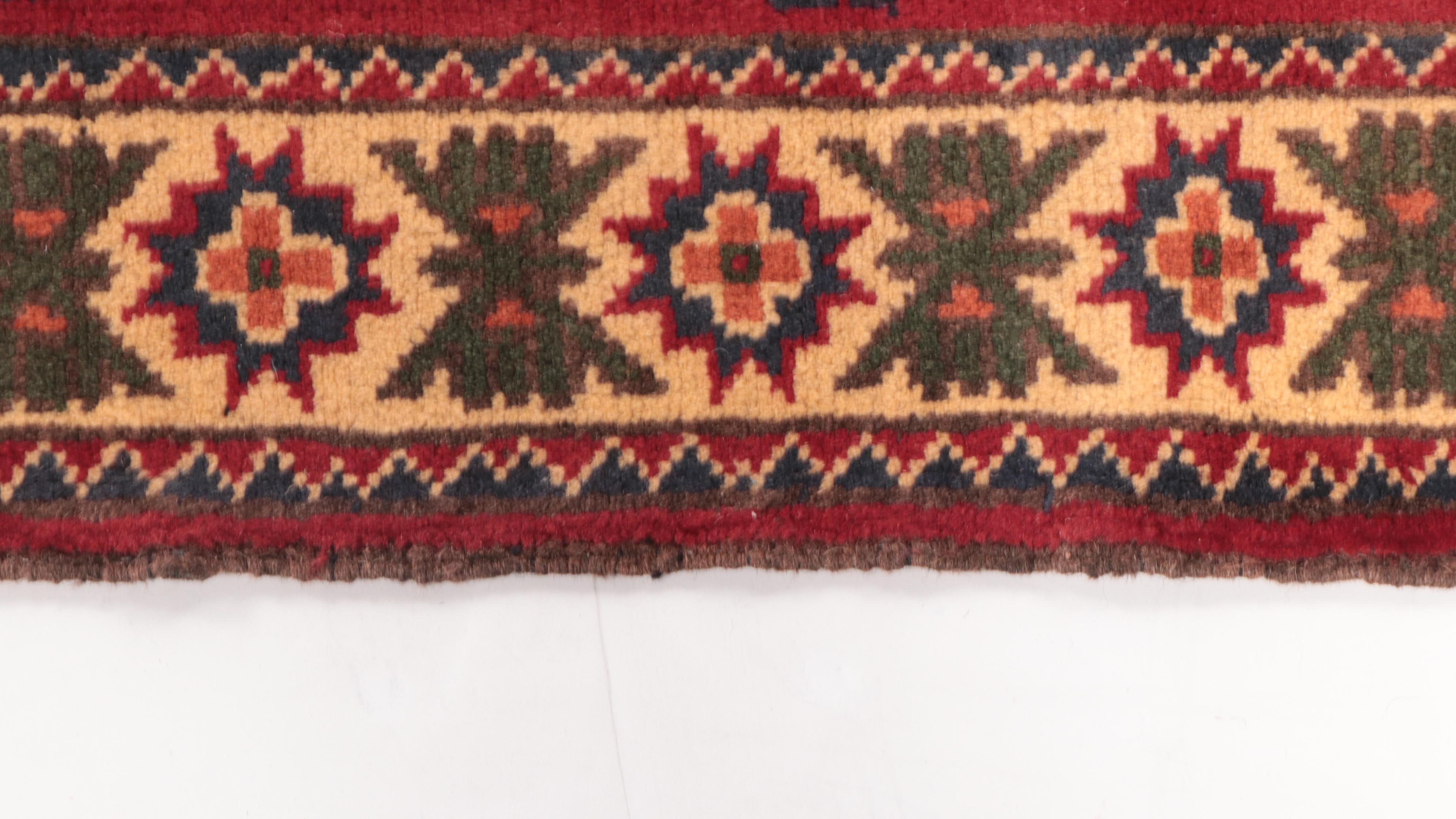 2'6 x 4' Hand-Knotted Afghan Kazak Accent Rug
