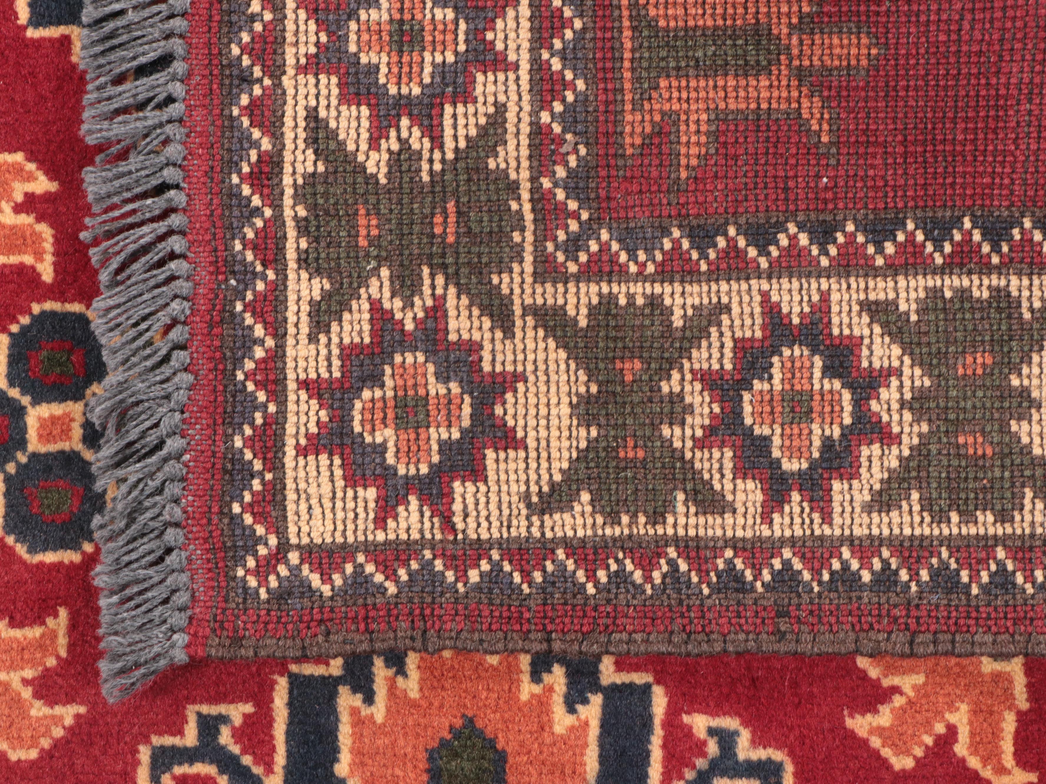 2'6 x 4' Hand-Knotted Afghan Kazak Accent Rug