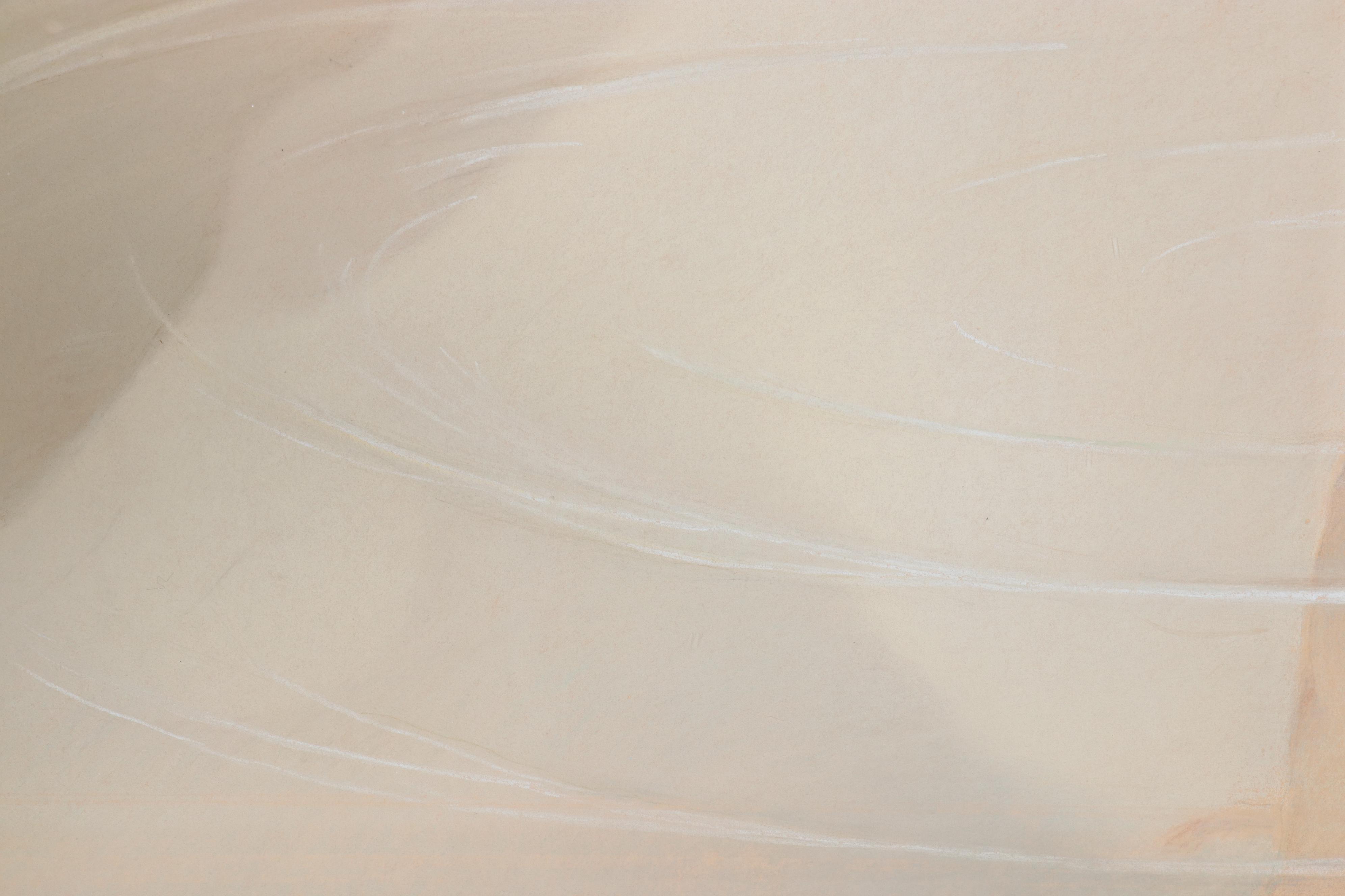 Pastel Drawing of Ethereal Landscape With Nude