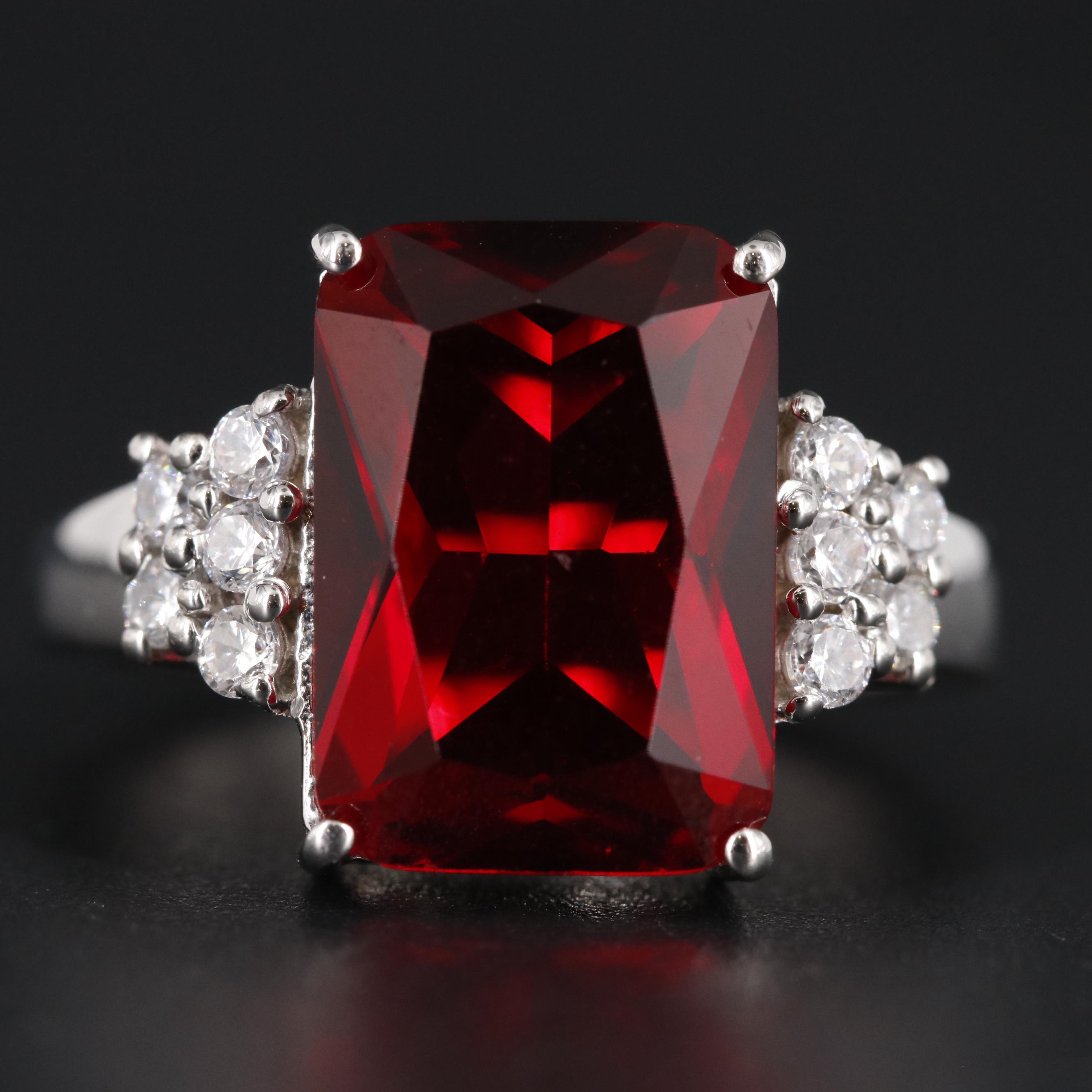 Sterling Ruby and Cubic Zirconia Ring