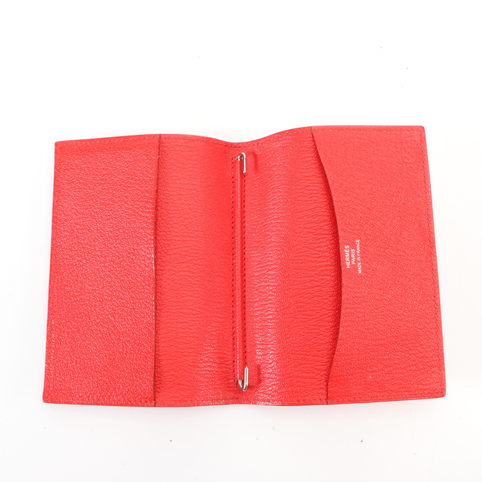 Hermès Simple Agenda Cover in Red Mysore Goatskin Leather w/Box