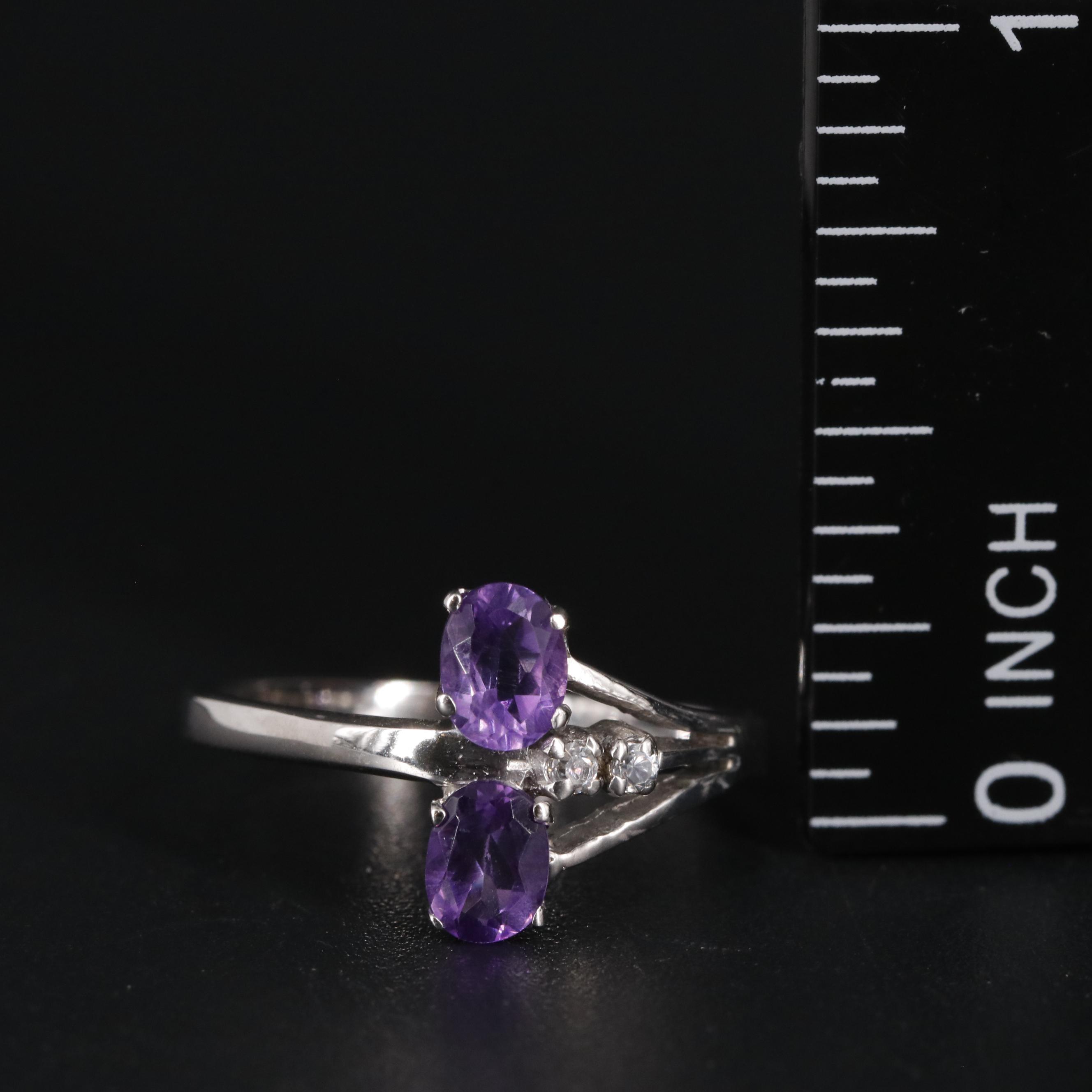 Sterling Amethyst and Cubic Zirconia Ring