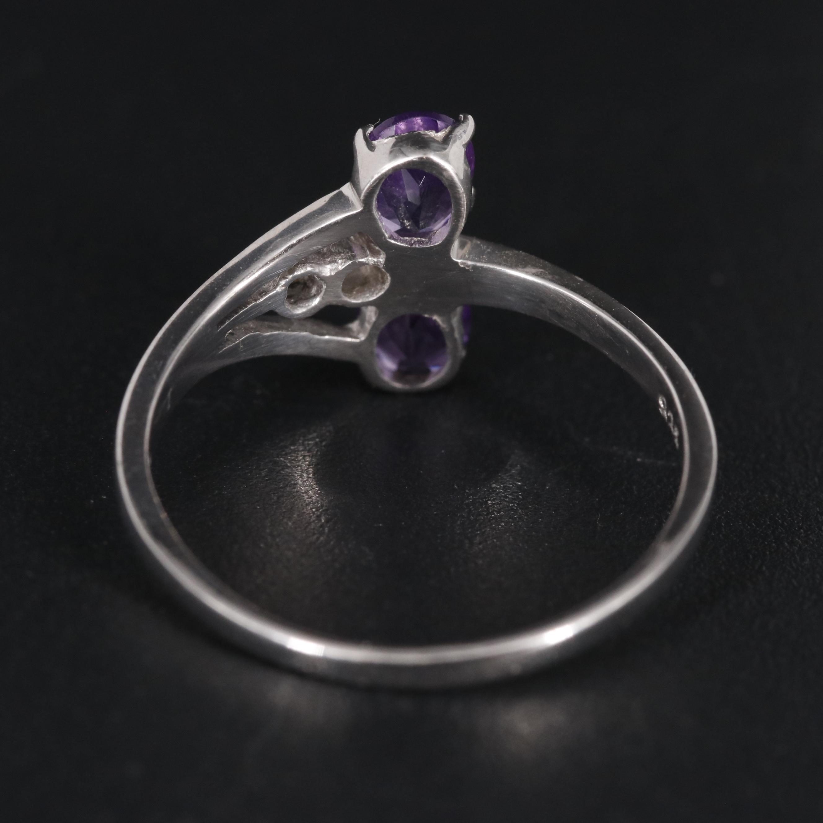 Sterling Amethyst and Cubic Zirconia Ring