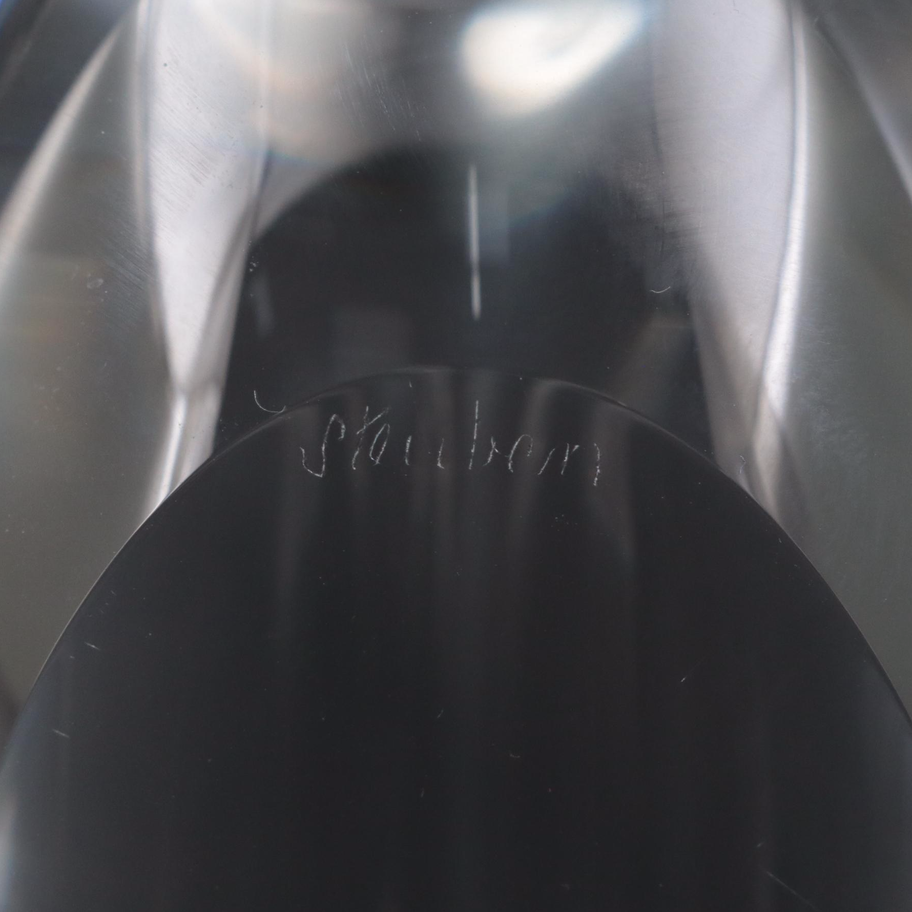 Steuben Art Glass "Swan" Figurine Designed by Lloyd Atkins, Mid/Late 20th C.