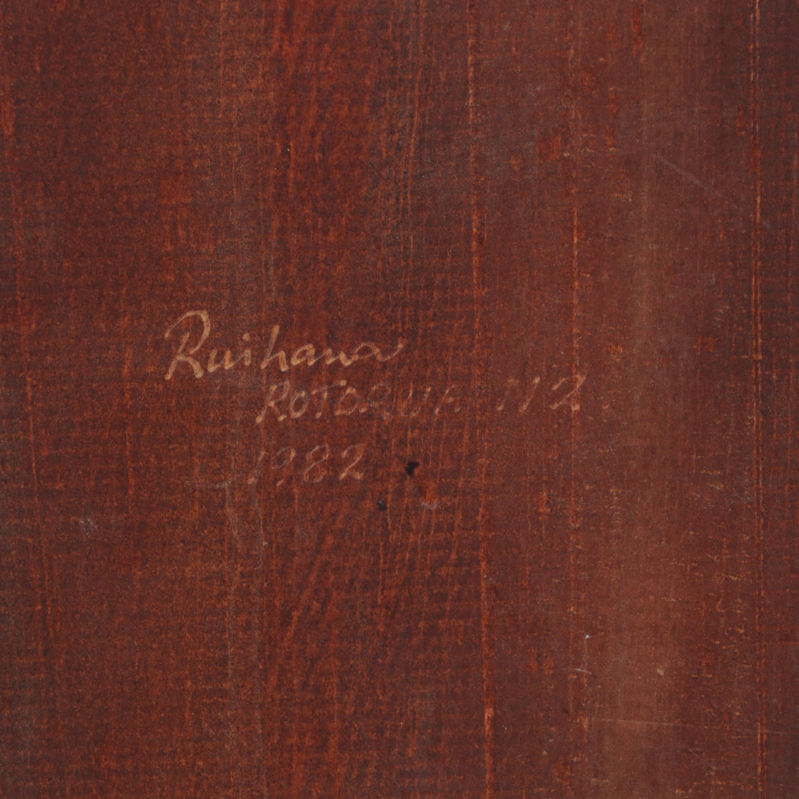 Maori Waka Carved Wood War Canoe, Other Carved Wood Panel with Abalone Inlay