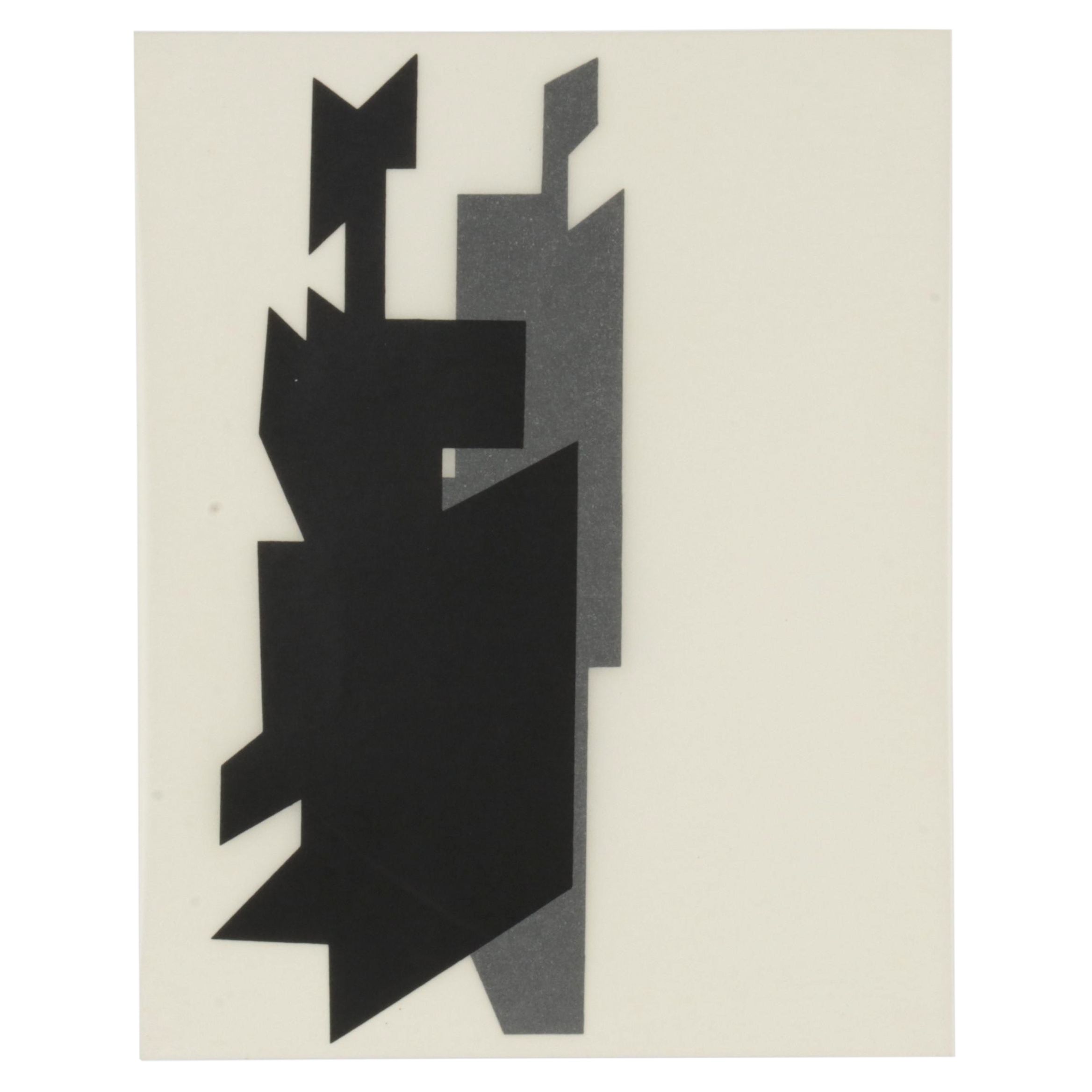 Modernist Double-Sided Lithograph After Victor Vasarely, 1965