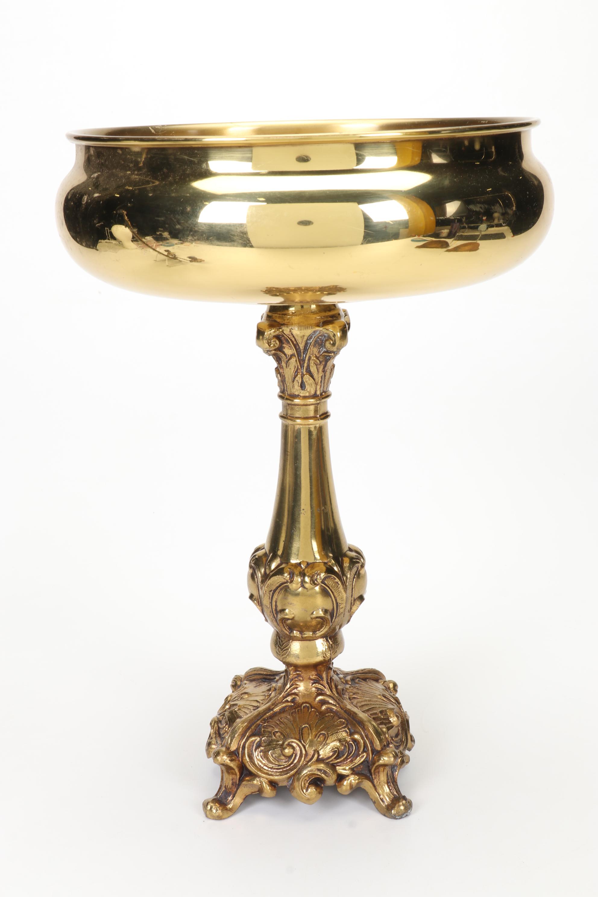 Rococo Style Mirrored Sconce and Compote with Other Wall Shelves