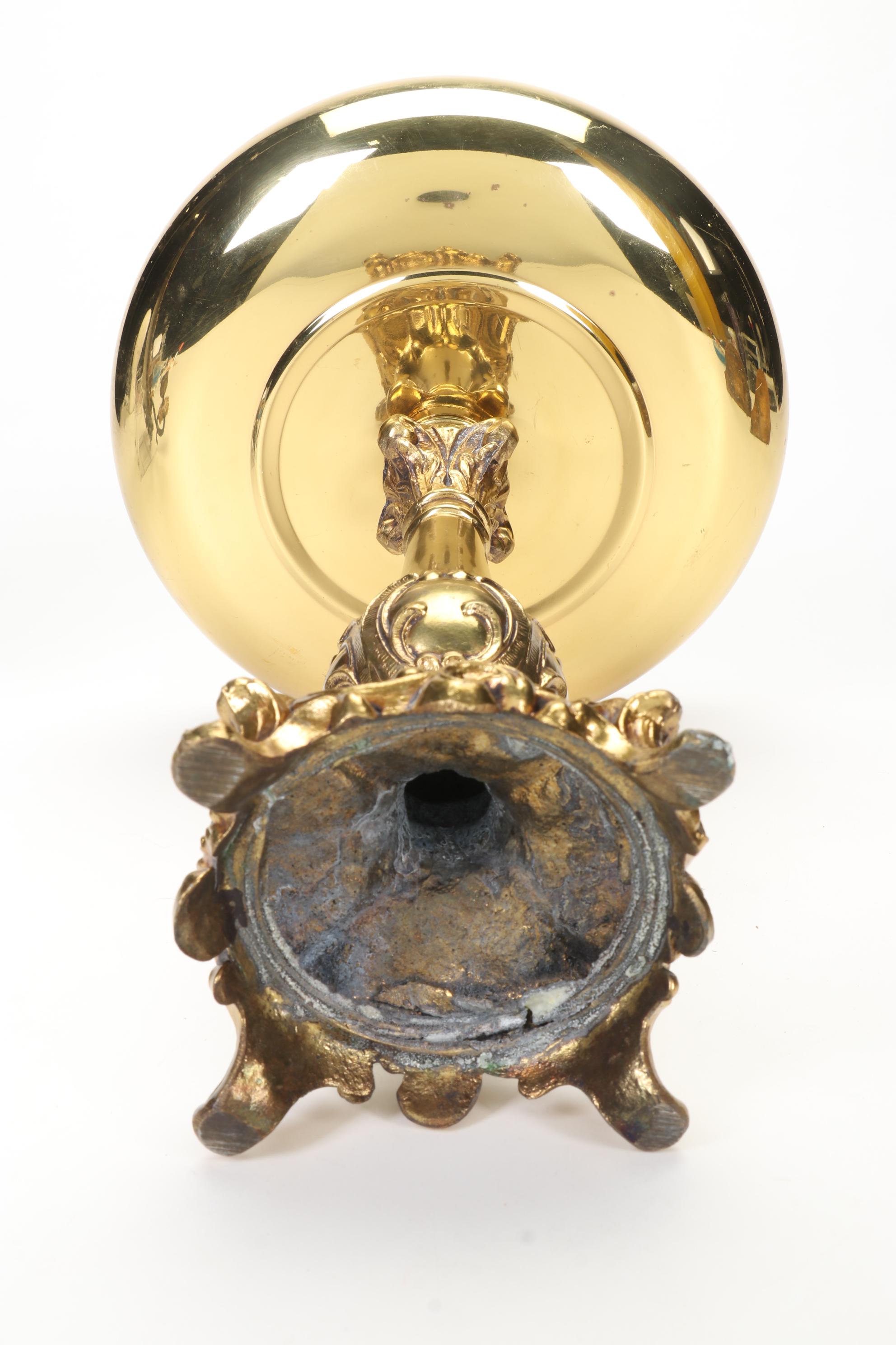 Rococo Style Mirrored Sconce and Compote with Other Wall Shelves