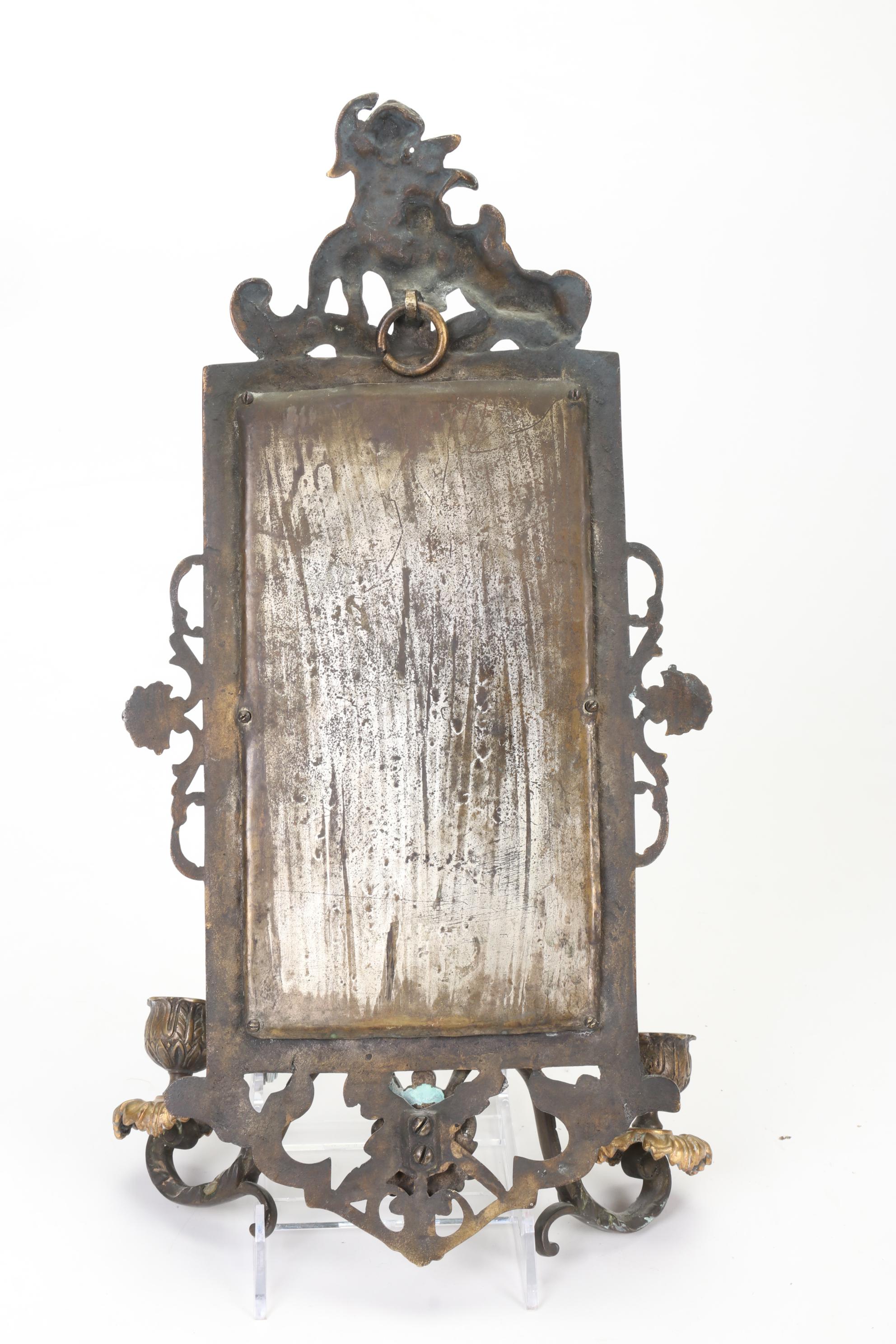 Rococo Style Mirrored Sconce and Compote with Other Wall Shelves