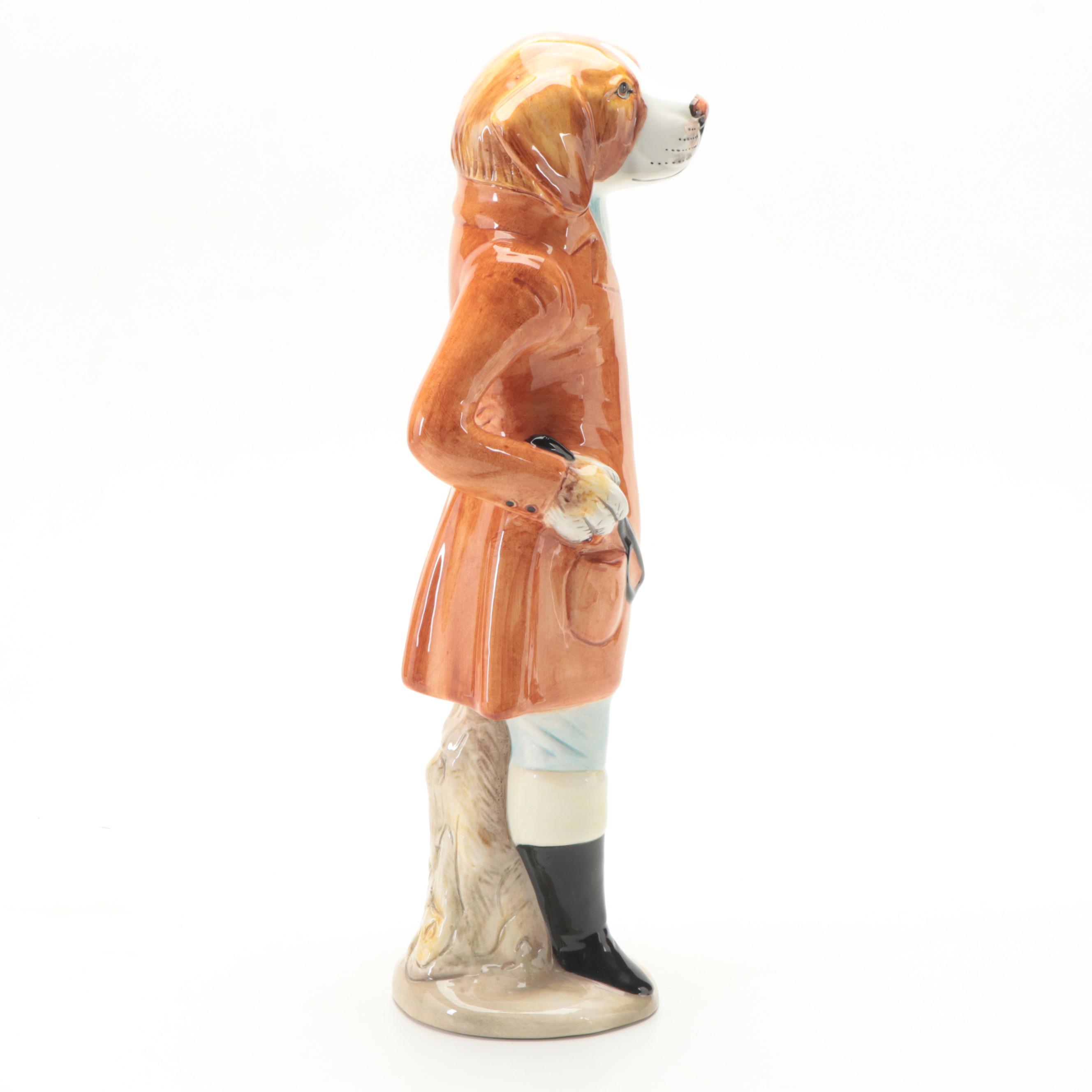 Ceramic Equestrian Beagle Figurine