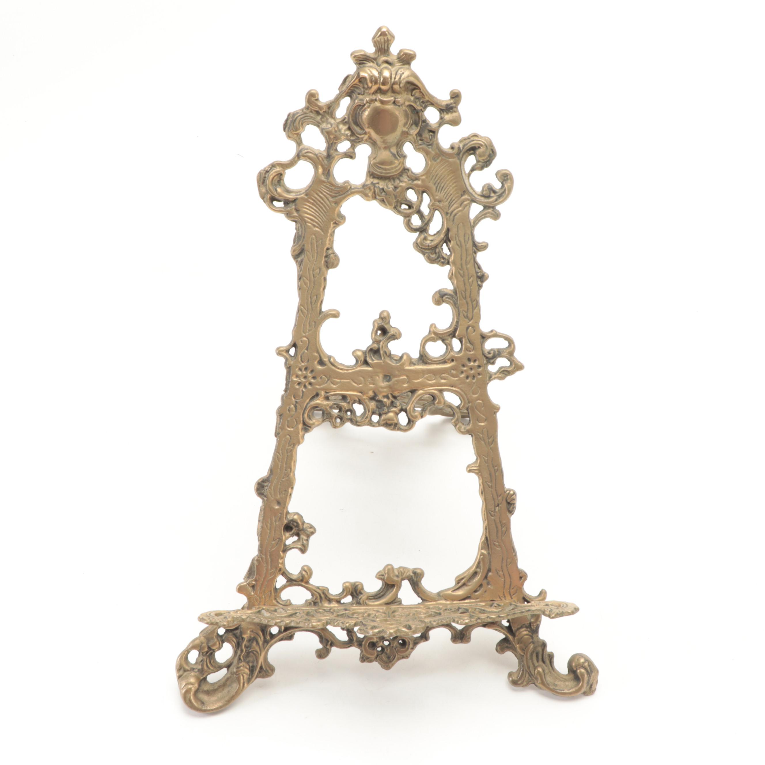 Art Nouveau Style Cast Gilt Metal Easel