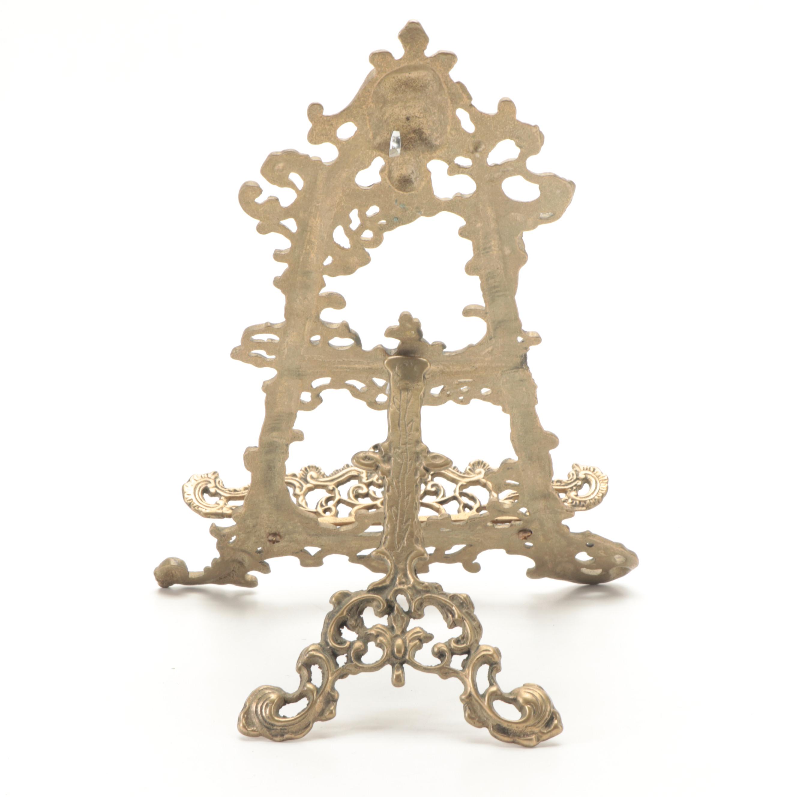 Art Nouveau Style Cast Gilt Metal Easel