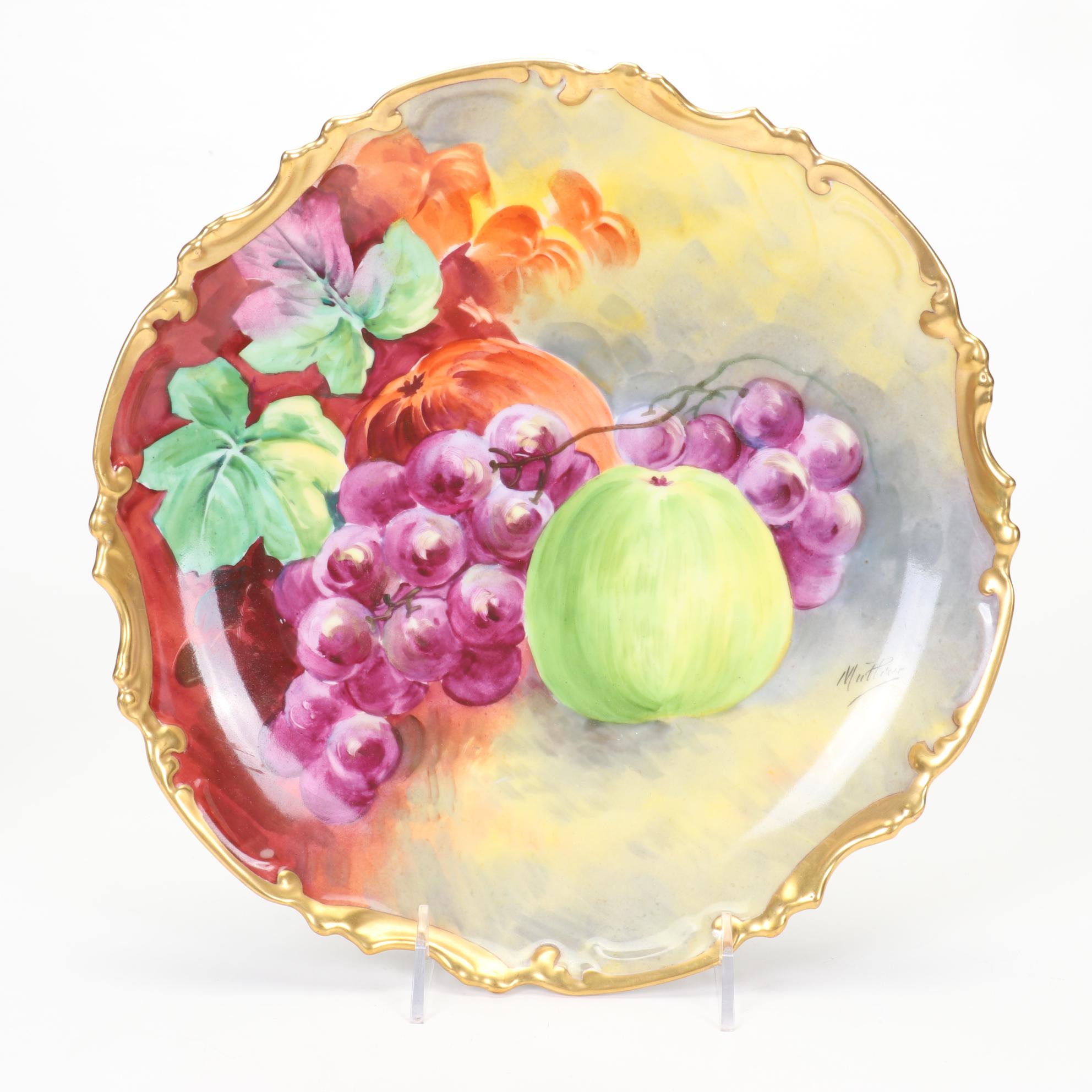 Jean Pouyat Man of the North Tankard with Dragon Handle and Other Limoges Plate