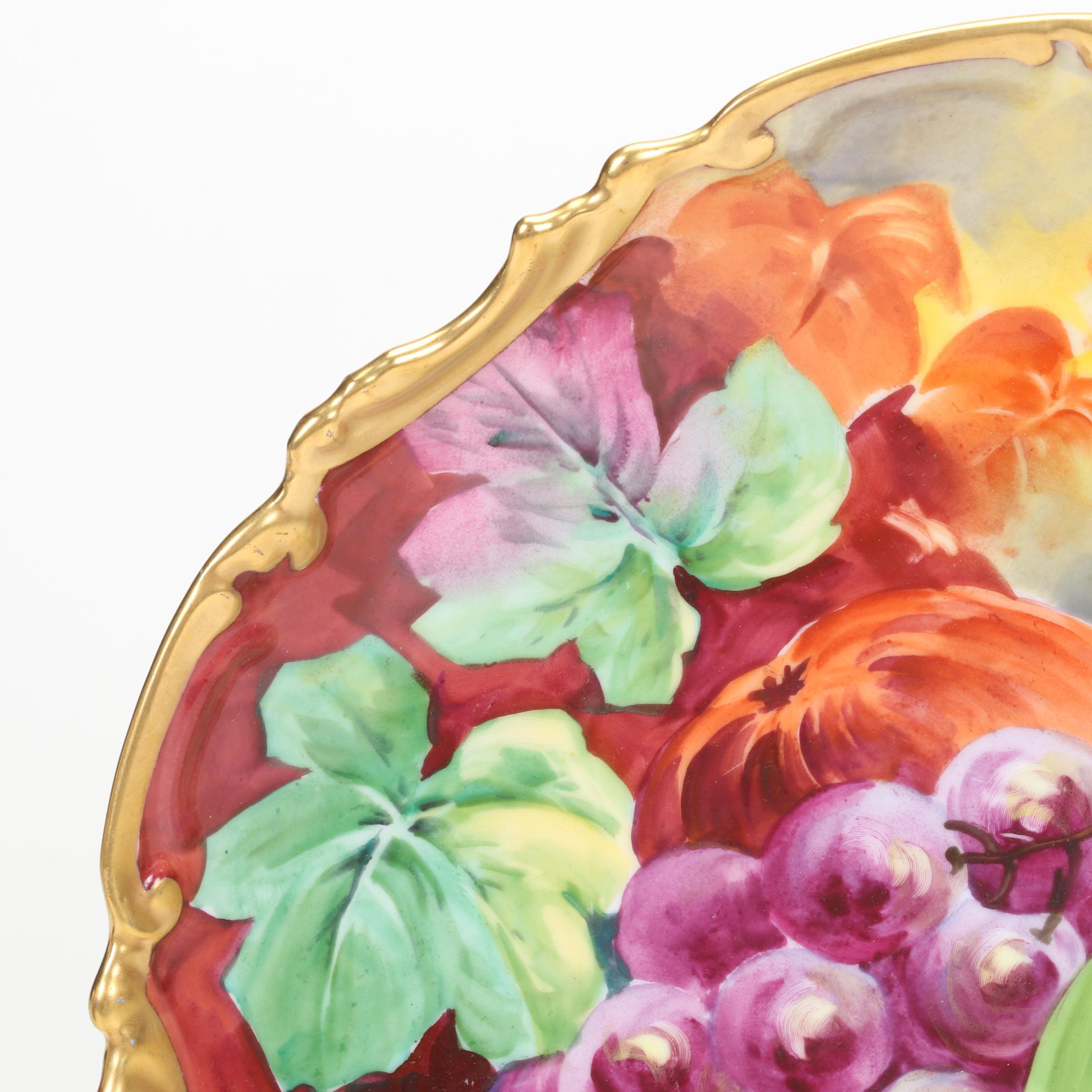 Jean Pouyat Man of the North Tankard with Dragon Handle and Other Limoges Plate