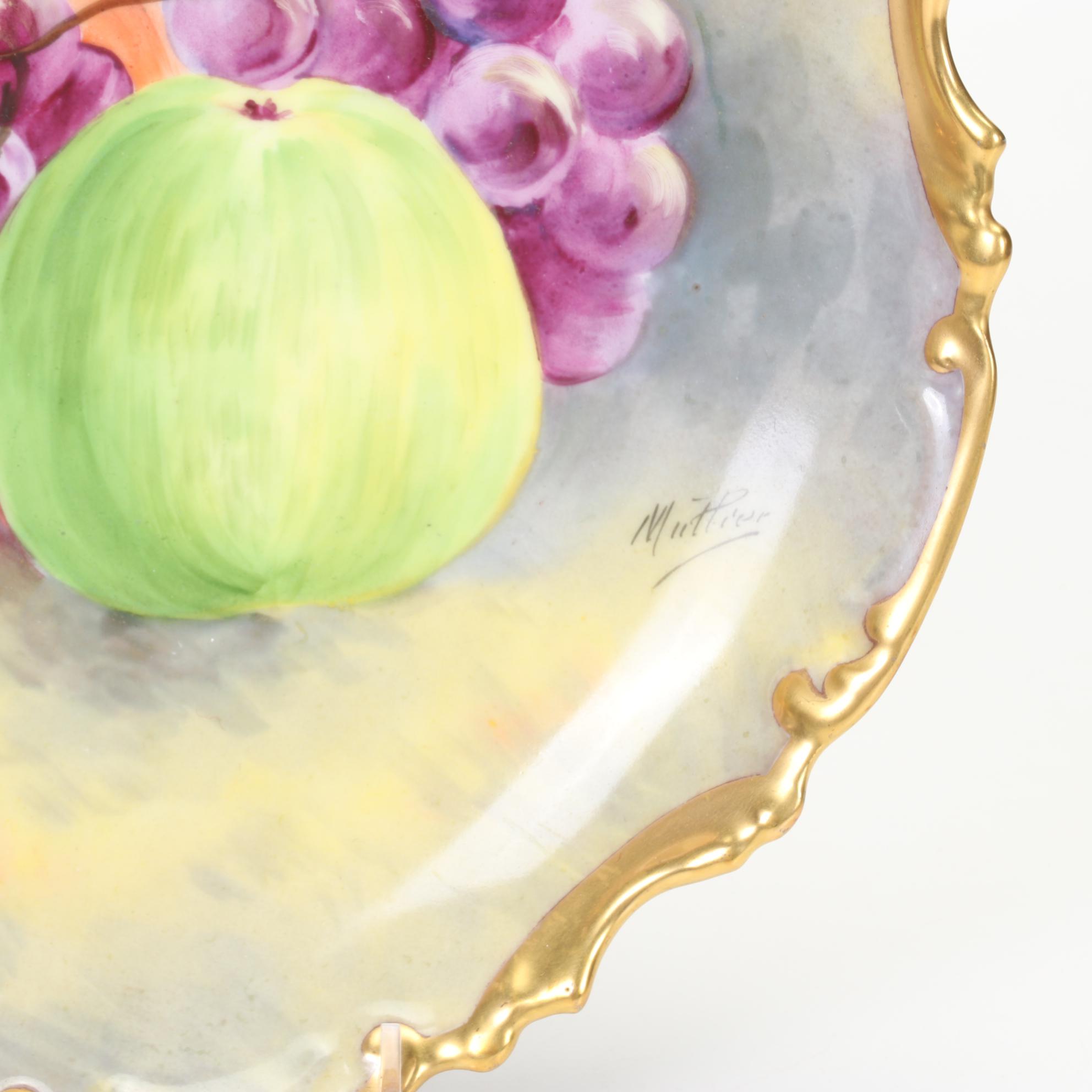 Jean Pouyat Man of the North Tankard with Dragon Handle and Other Limoges Plate