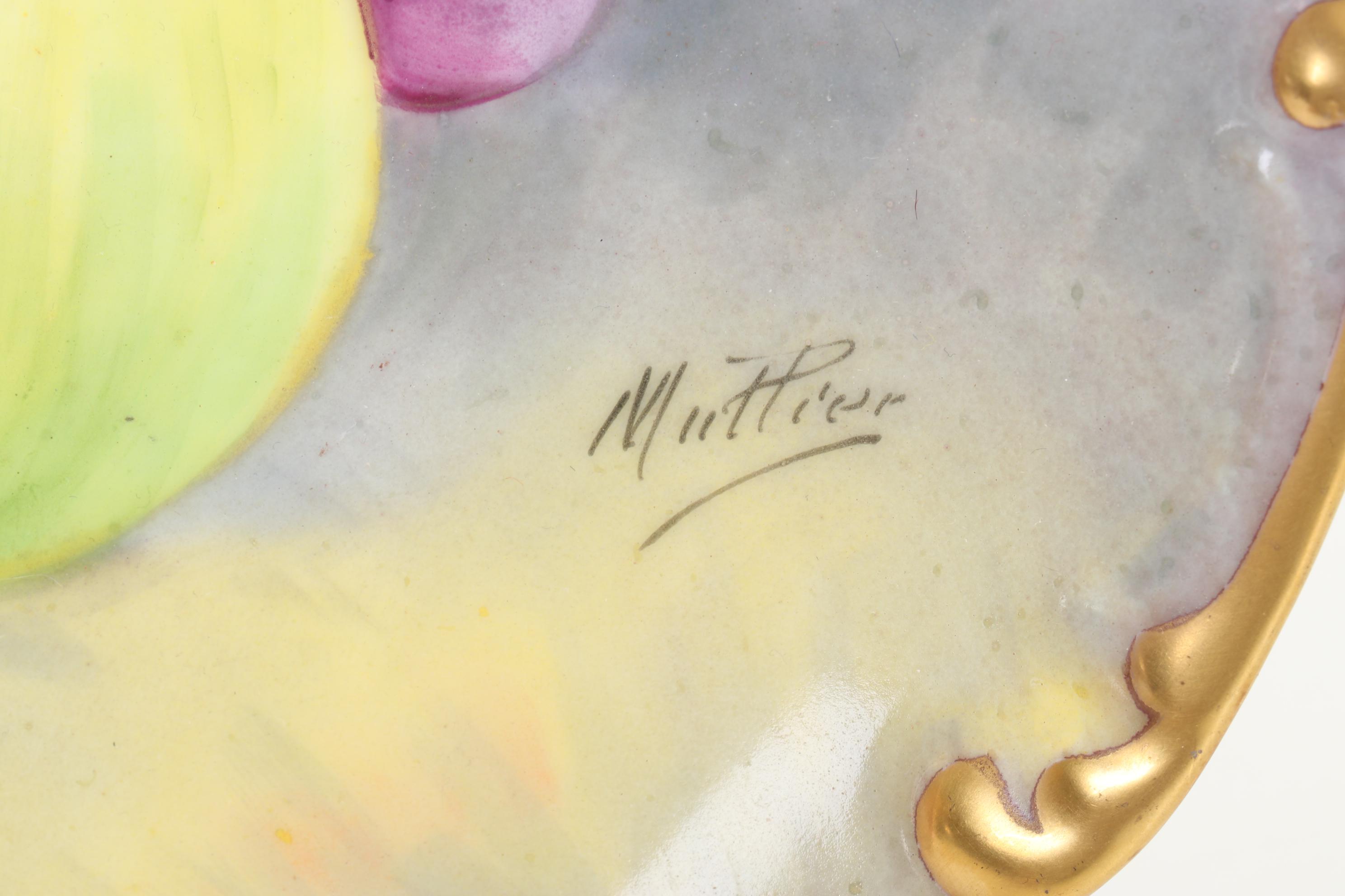 Jean Pouyat Man of the North Tankard with Dragon Handle and Other Limoges Plate