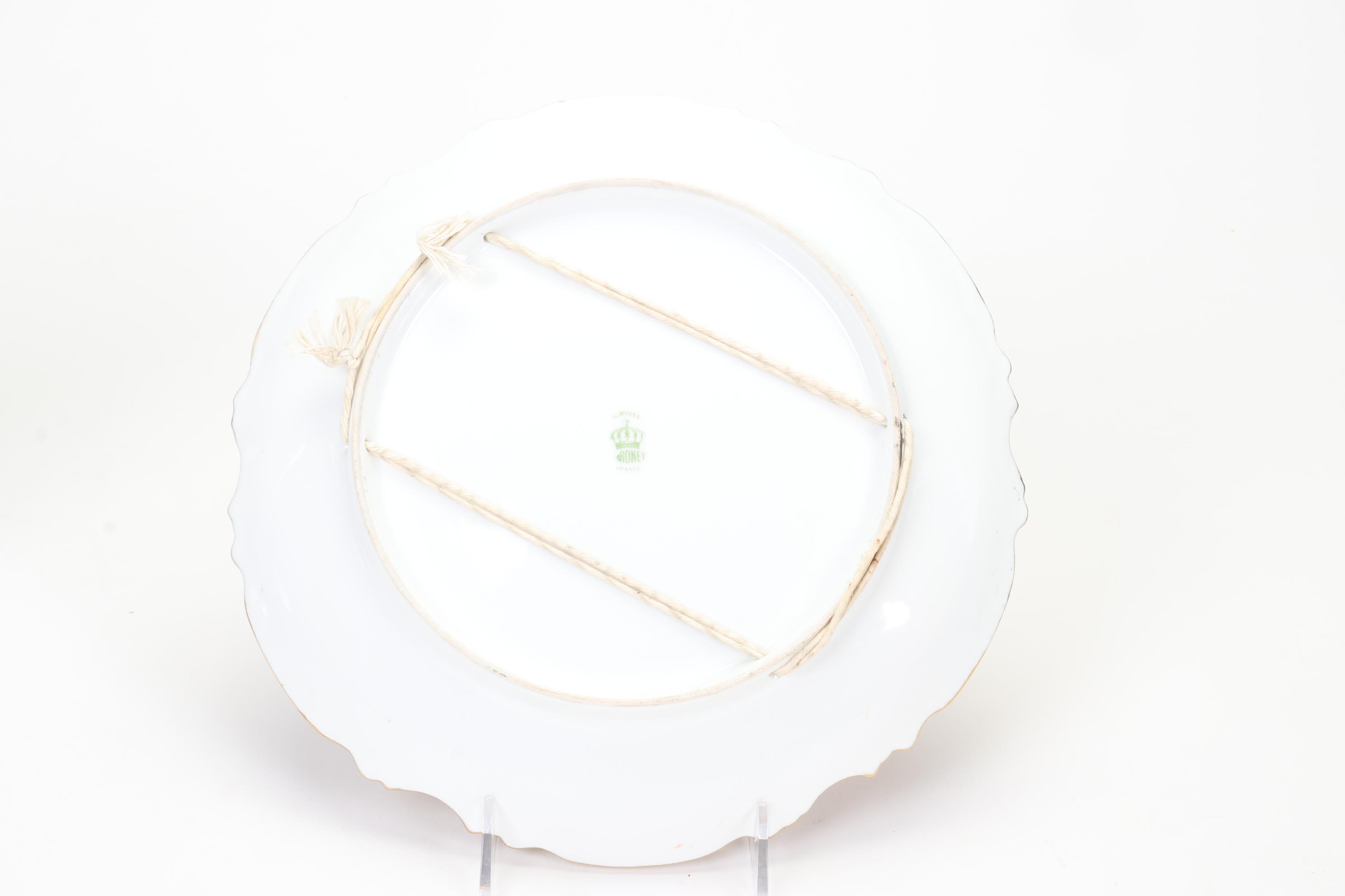 Jean Pouyat Man of the North Tankard with Dragon Handle and Other Limoges Plate