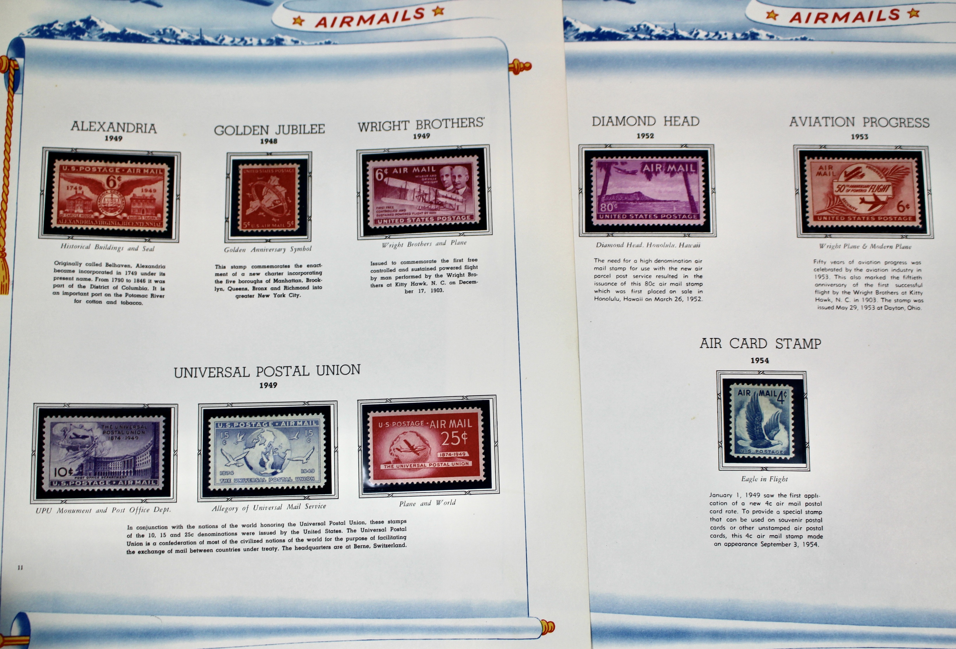 Mint Condition U.S. Airmail Postage Stamp Collection, 1918-2000