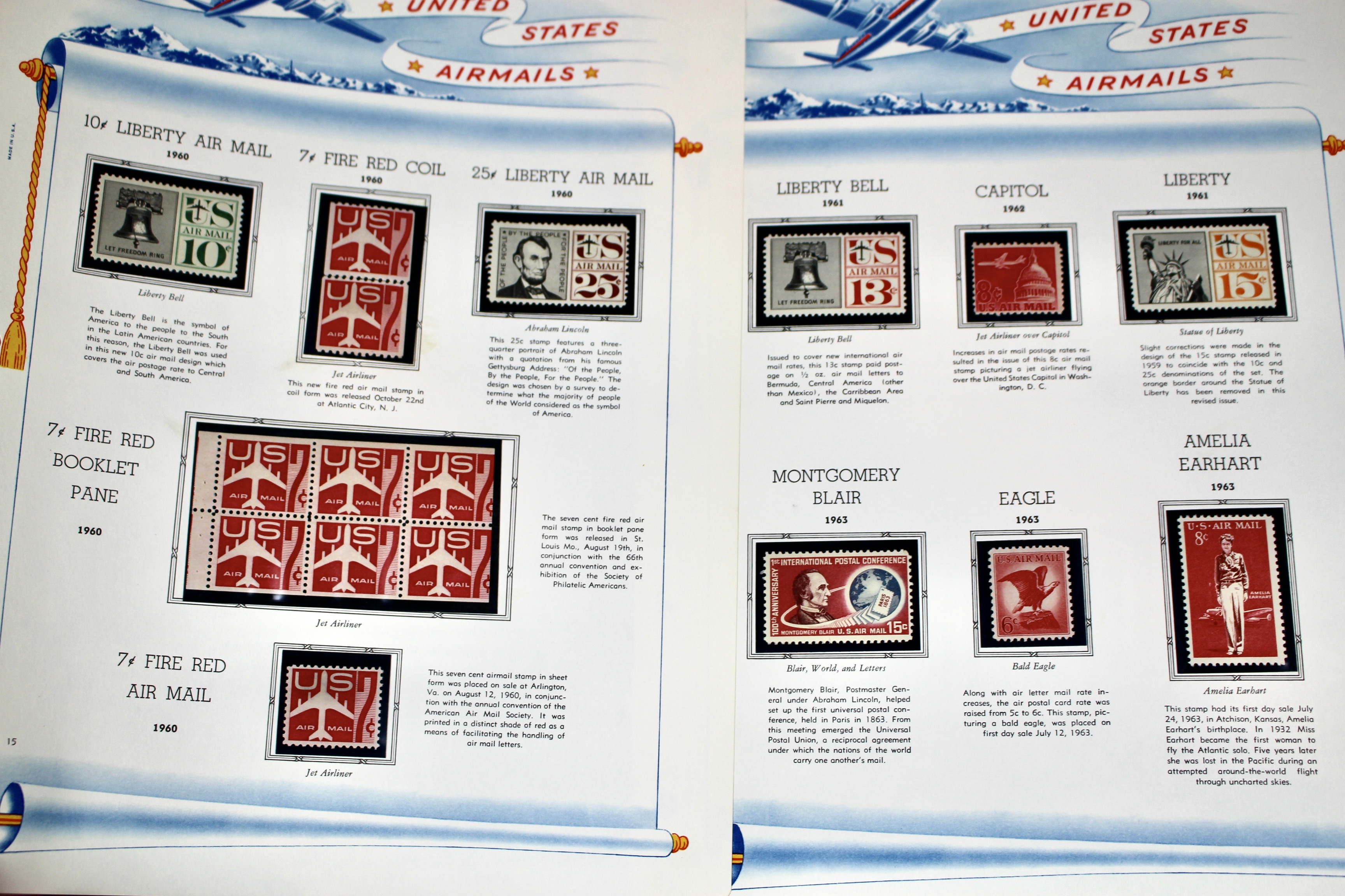 Mint Condition U.S. Airmail Postage Stamp Collection, 1918-2000