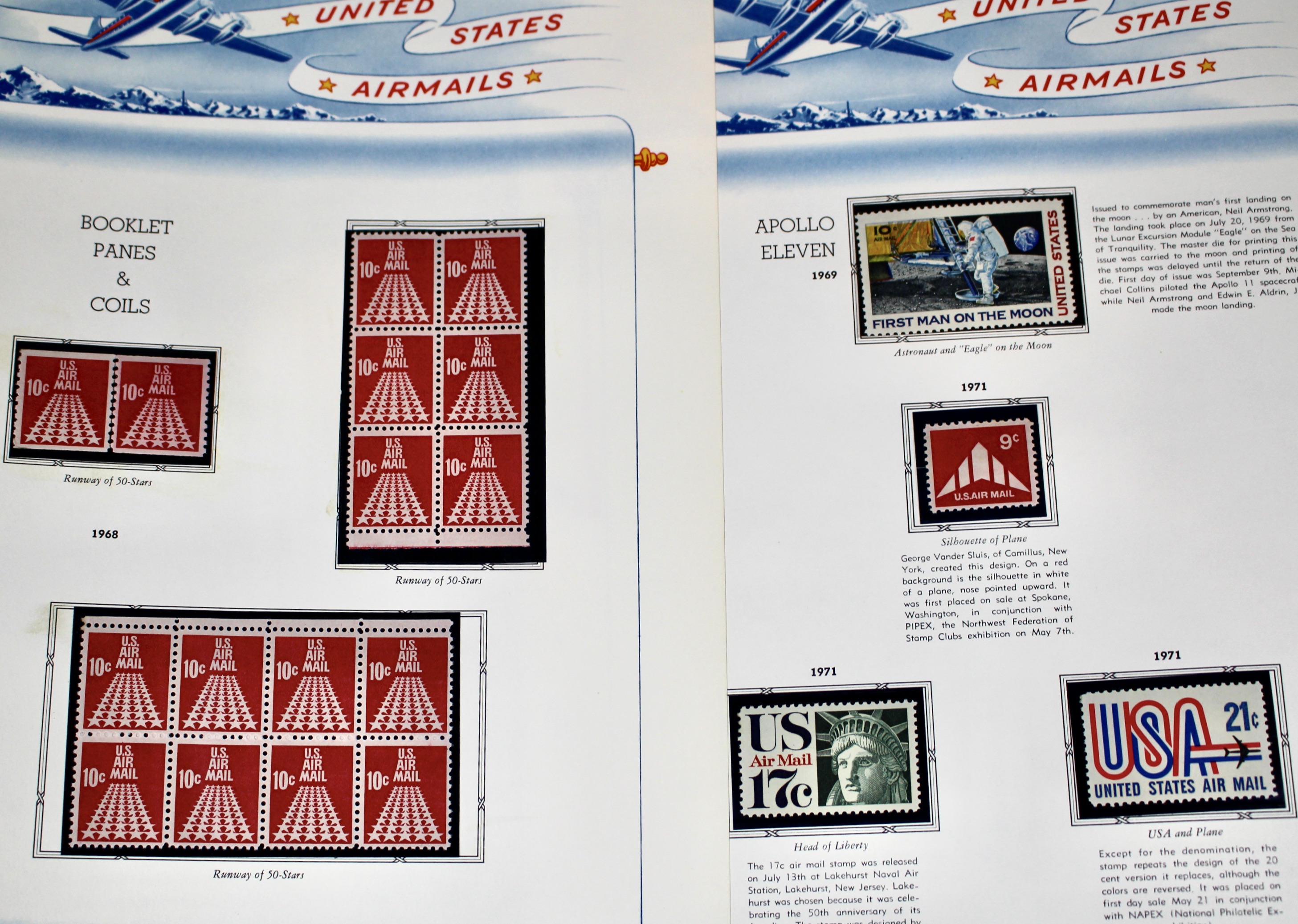 Mint Condition U.S. Airmail Postage Stamp Collection, 1918-2000