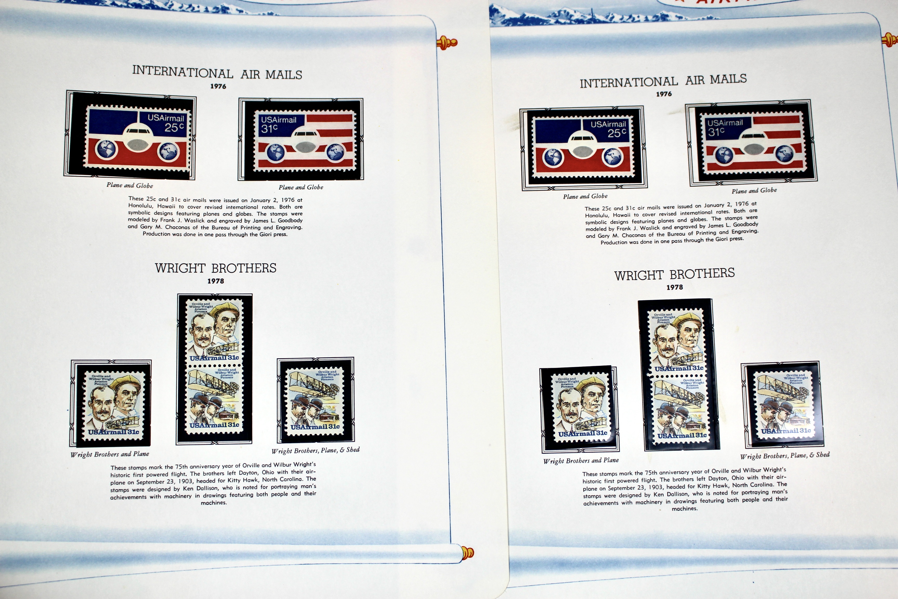 Mint Condition U.S. Airmail Postage Stamp Collection, 1918-2000
