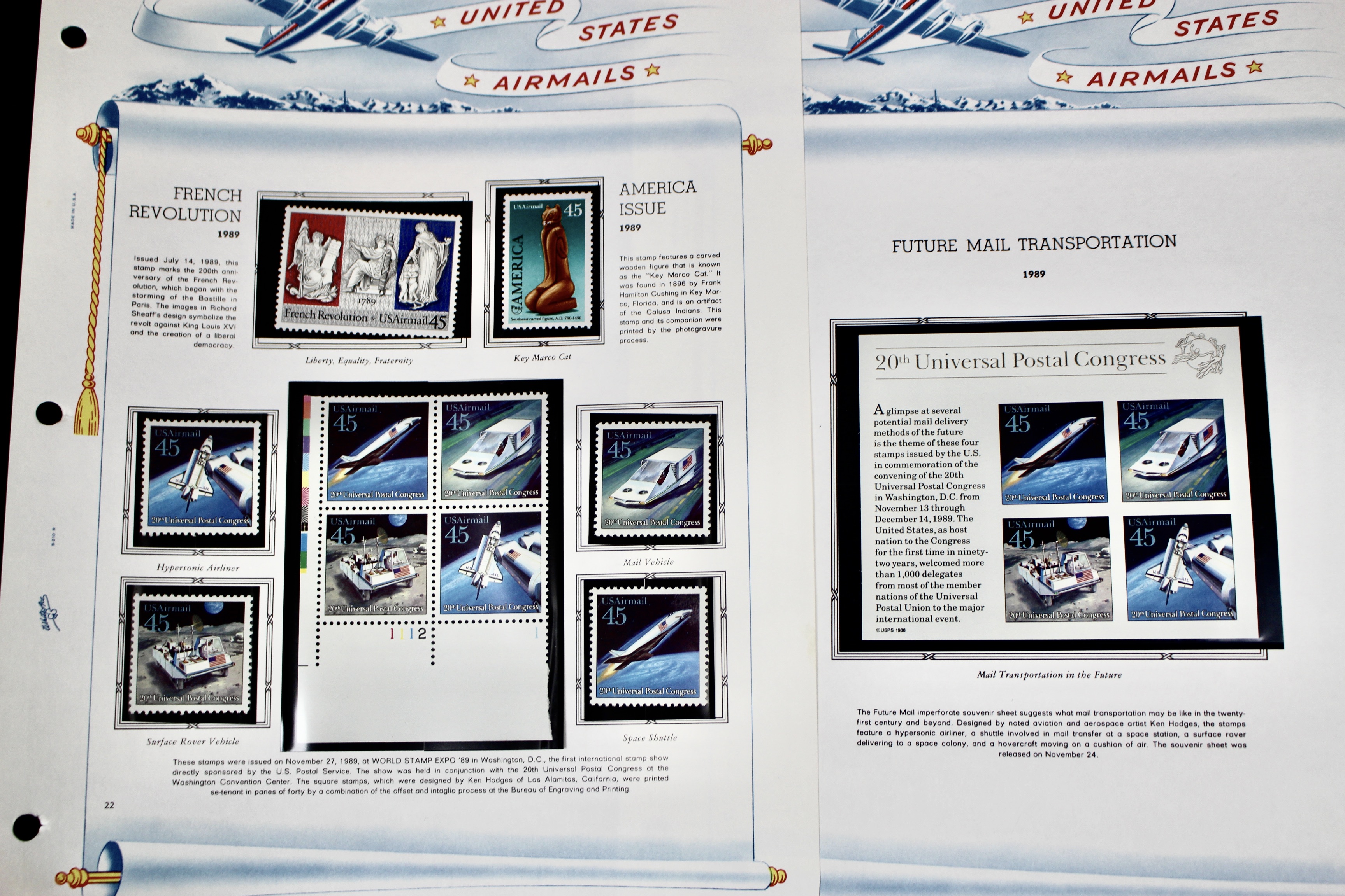 Mint Condition U.S. Airmail Postage Stamp Collection, 1918-2000